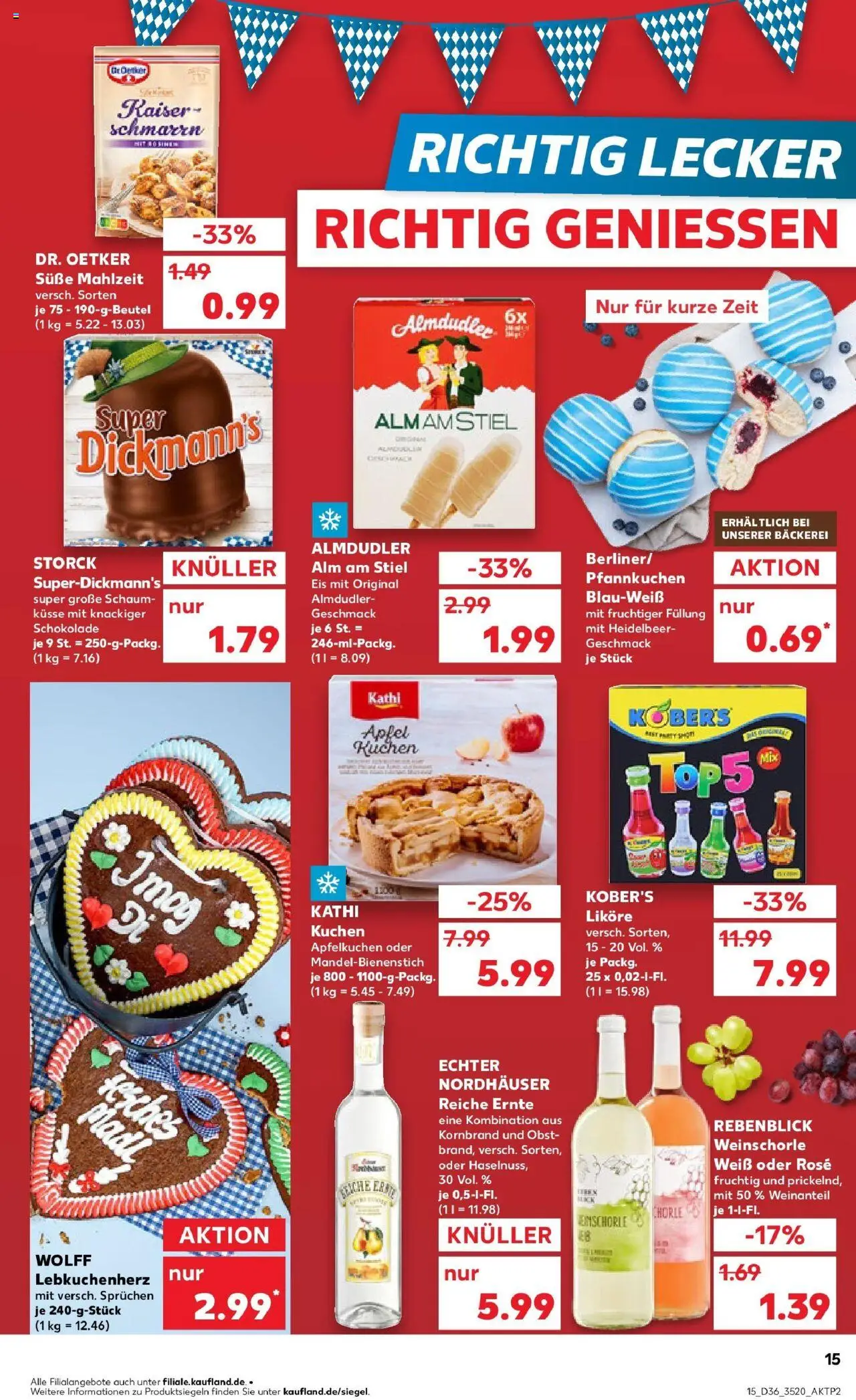 Kaufland prospekt Sonneberg	 – gültig ab 04.09.2025 | Seite: 15 | Produkte: Schokolade, Rosinen, Weinschorle, Obst