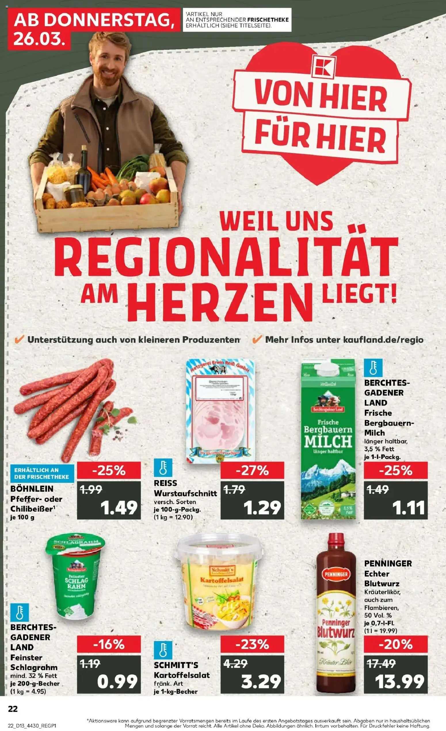 Kaufland Prospekt Erlangen	 – gültig ab 26.03.2026 | Seite: 22 | Produkte: Milch, Pfeffer