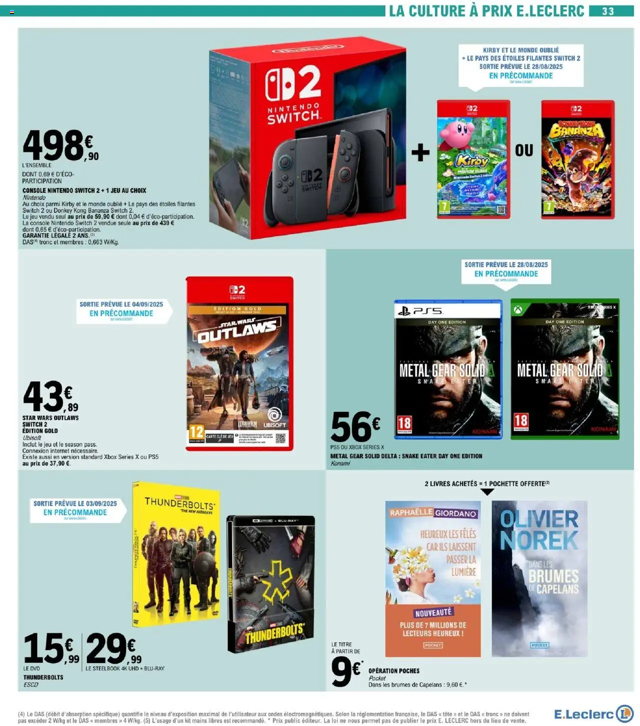  | Page: 33 | Produits: Vidéo, Clé, console Nintendo Switch, Olivier