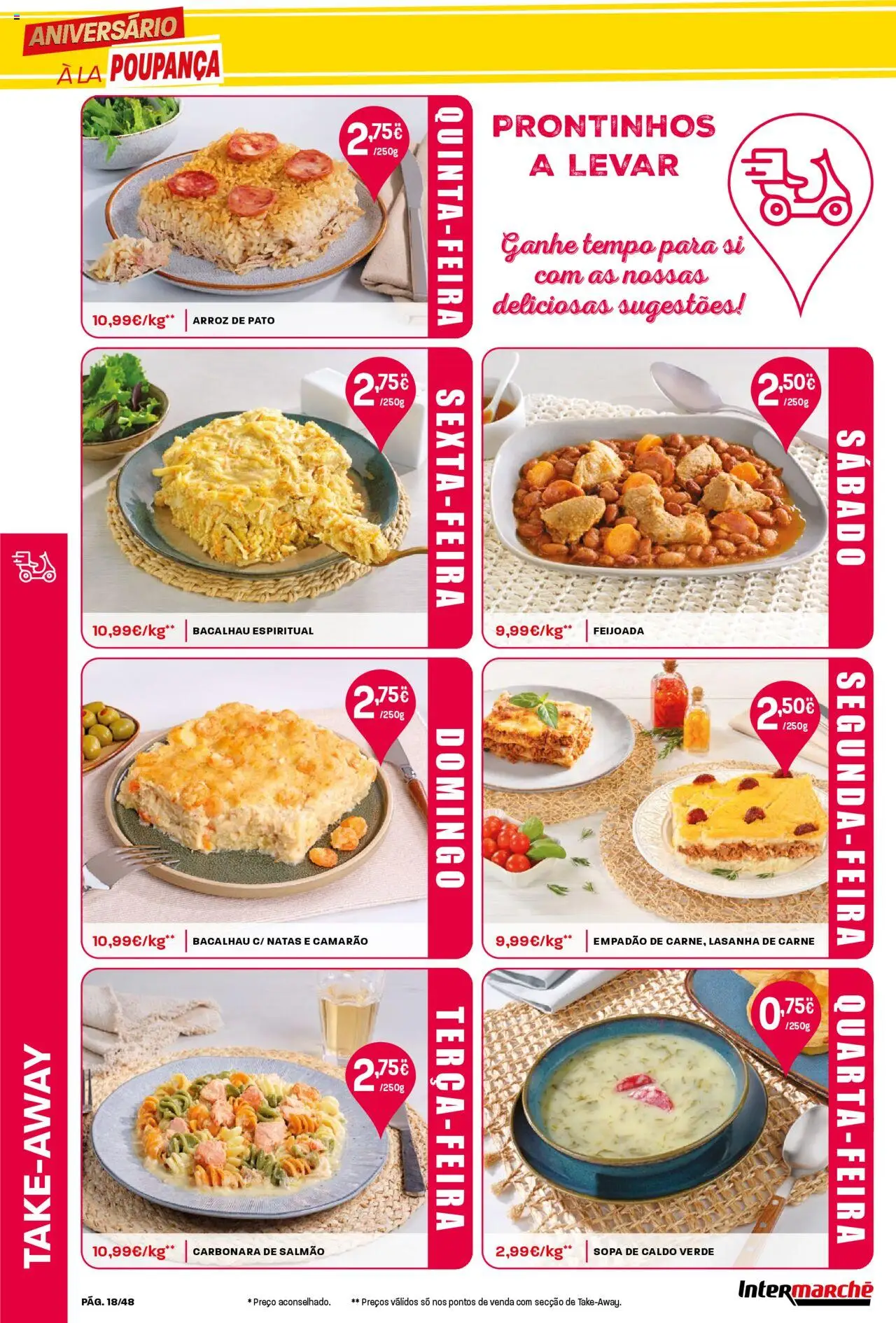 Intermarché folheto │ válido de 16.10.2025 | Página: 18 | Produtos: Salmão, Sopa, Arroz, Natas