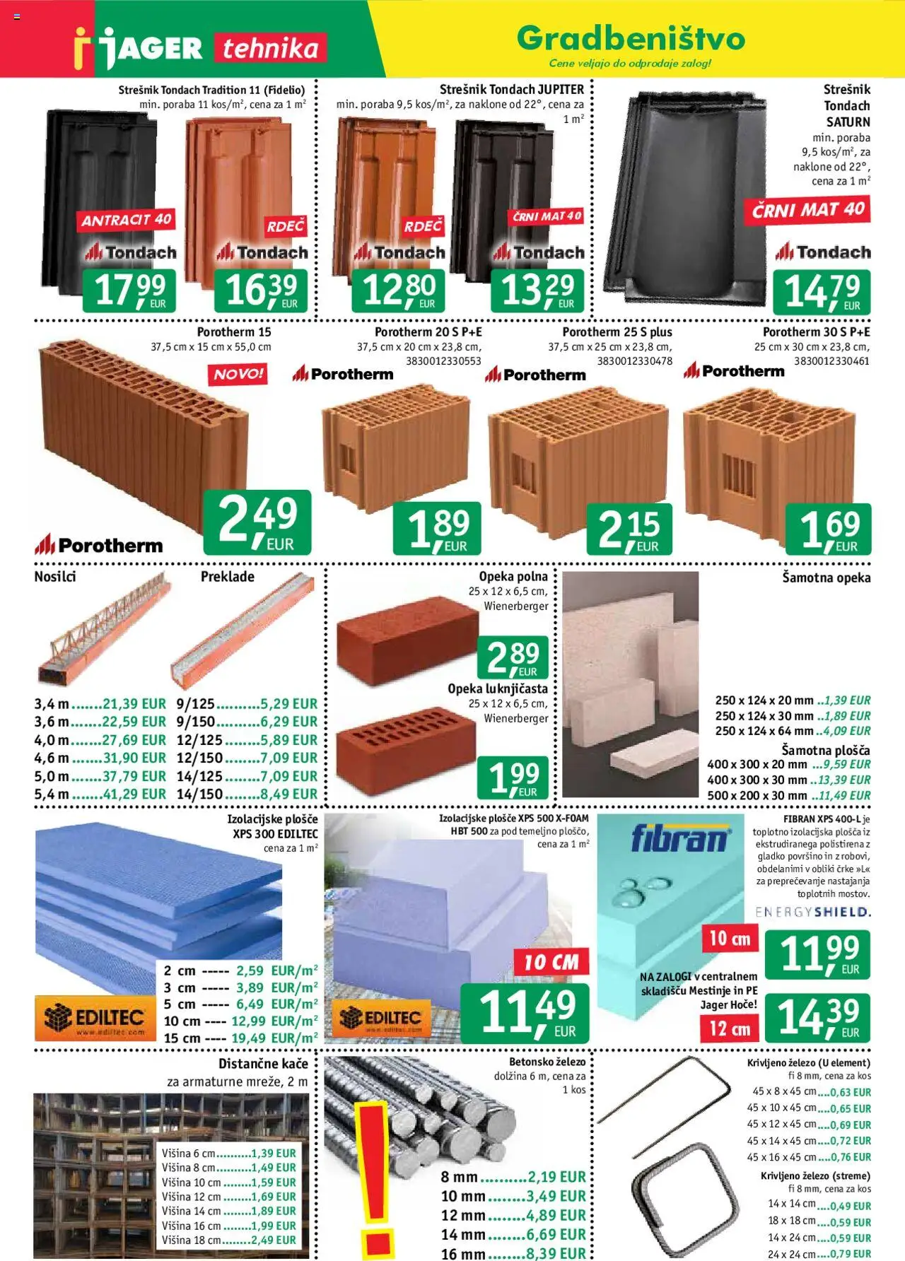 Novi Jager katalog ponudbe – veljaven od 10.09.2025 | Stran: 8 | Izdelki: Kos, Nosilci