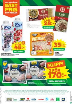 Coop Forum reklamblad aktuell från 25.08.2025 | Sida: 16 | Produkter: Kycklingfile, Makaroner, Spaghetti, Pizzakit