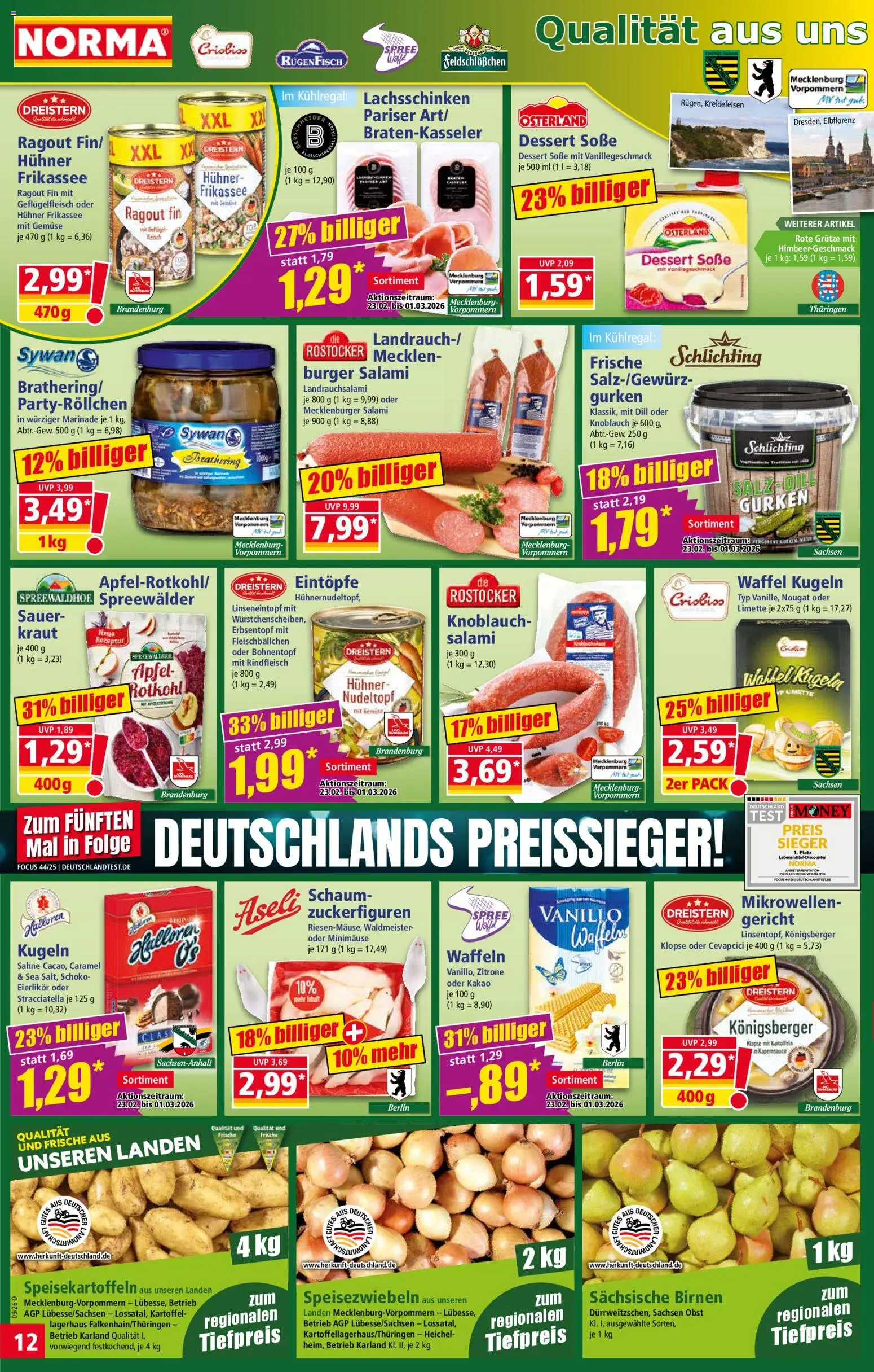 Norma Prospekt 	 – gültig ab 23.02.2026 | Seite: 12 | Produkte: Kartoffeln, Zitrone, Kraut, Dill