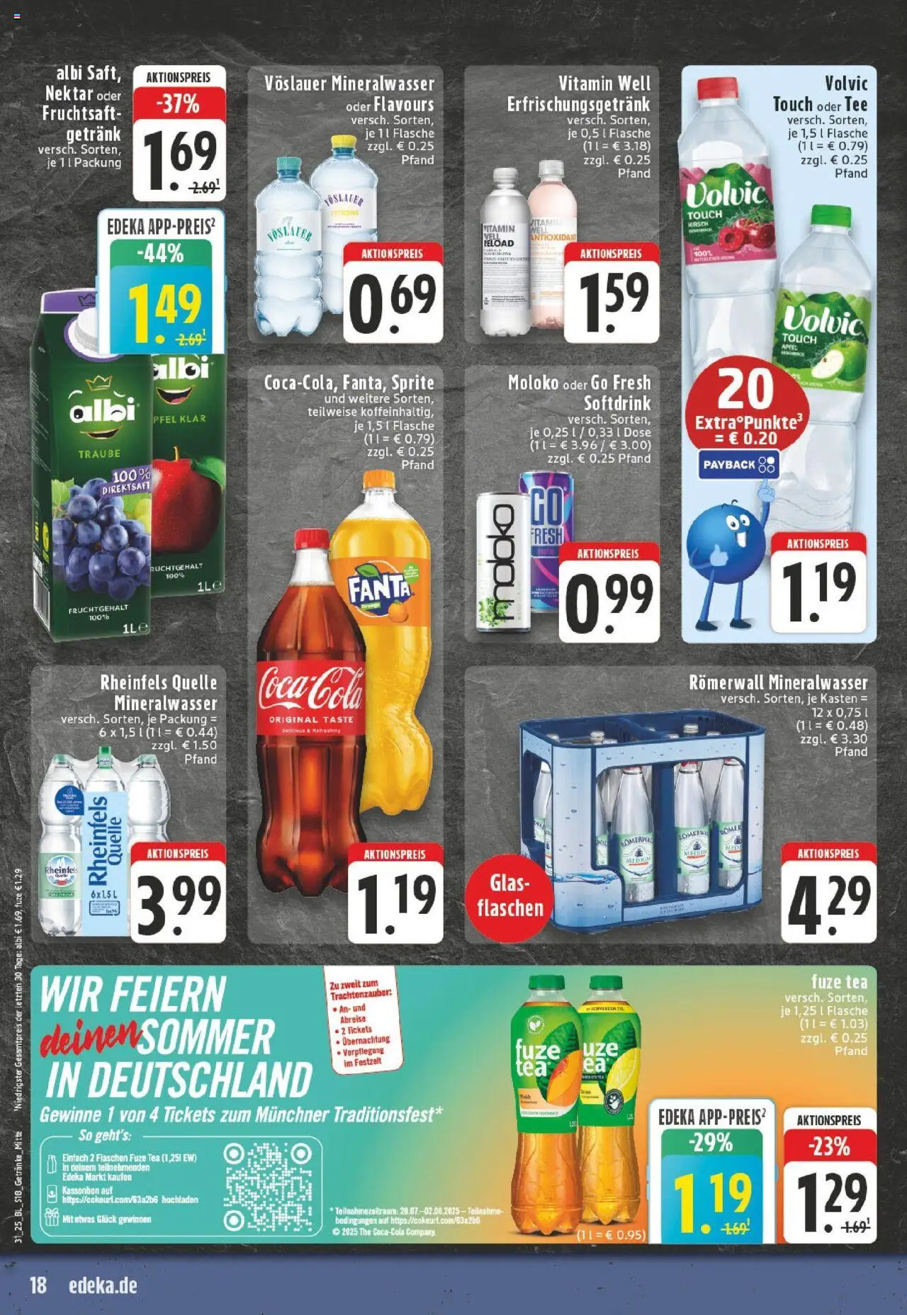 Edeka prospekt Düsseldorf	 - gültig ab dem 27.07.2025 | Seite: 18 | Produkte: Fuze tea, Äpfel, Volvic touch, Tee