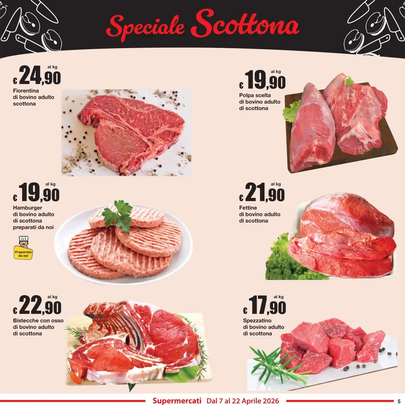 Volantino Sì con Te del 07.04.2026 | Pagina: 5 | Prodotti: Bovino, Hamburger