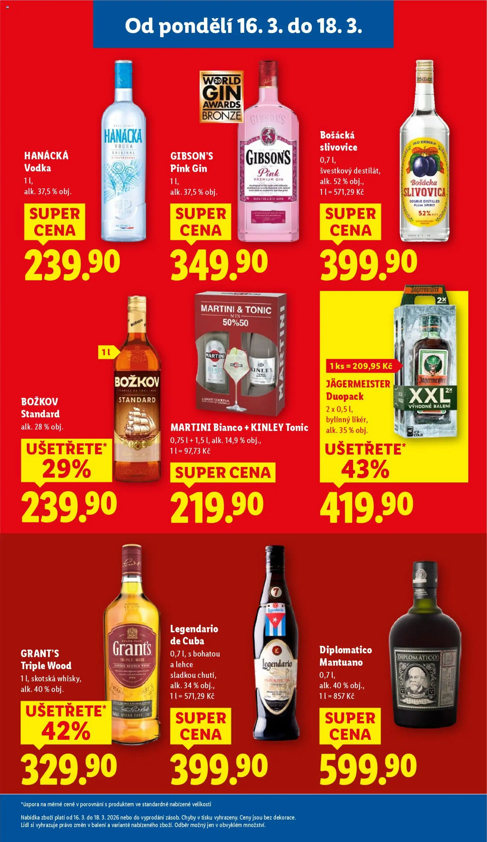 Lidl leták od 16.03.2026 | Strana: 25 | Produkty: Jägermeister, Diplomático Mantuano, Tonic, Slivovice