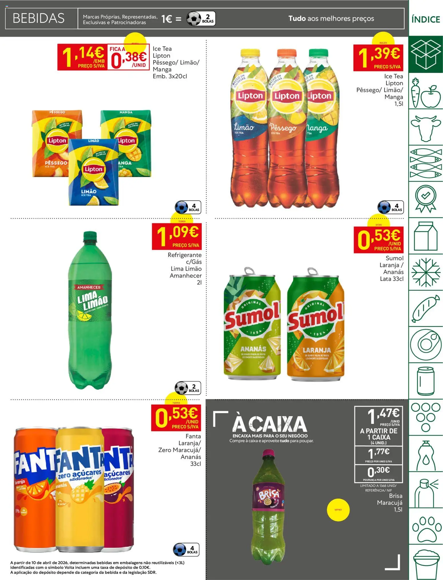 Recheio - Bons Negócios Madeira │ válido de 07.04.2026 | Página: 33 | Produtos: Refrigerante, Fanta, Caixa