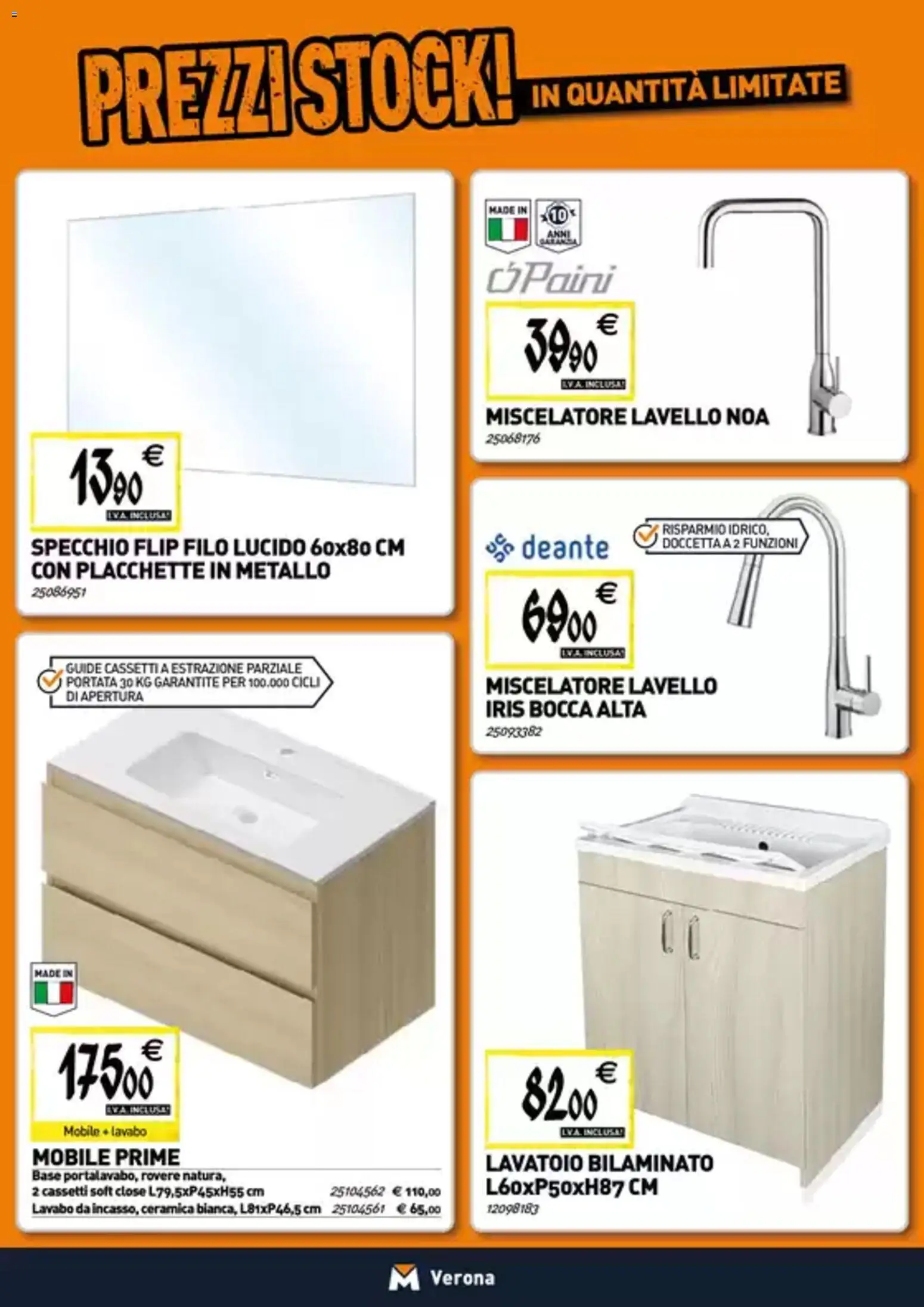 Volantino TECNOMAT del 22.01.2026 | Pagina: 5 | Prodotti: Mobile, Lavello, Miscelatore, Specchio