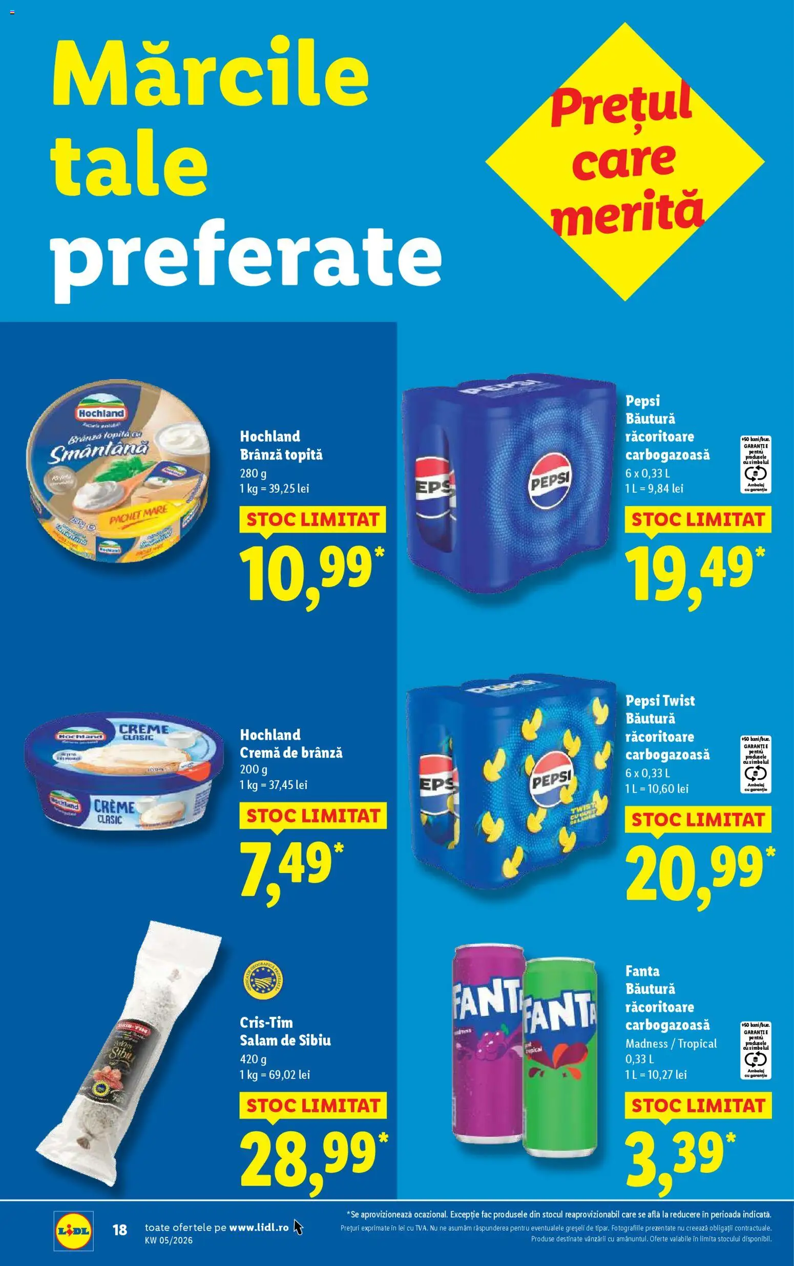 Noul catalog Lidl – valabil de la 26.01.2026 | Pagină: 18 | Produse: Cremă, Salam, Cremă de brânză, Smântână