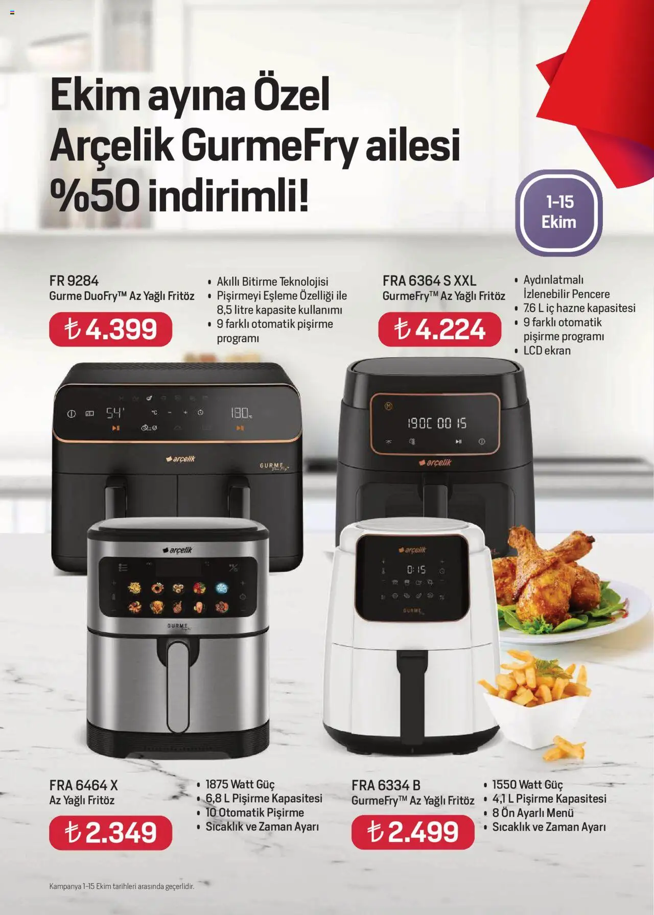 Arçelik Katalog - 01.10.2025 tarihinden itibaren geçerlidir | Sayfa: 49 | Ürünler: Fritöz