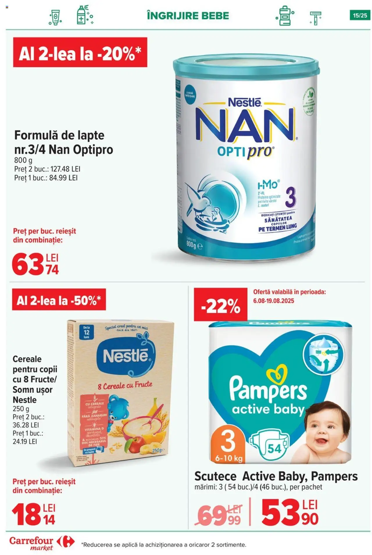 Carrefour catalog - Market – valabil de la 06.08.2025 | Pagină: 15 | Produse: Masaüstü kılıfı, Cereale, Scutece, Fructe