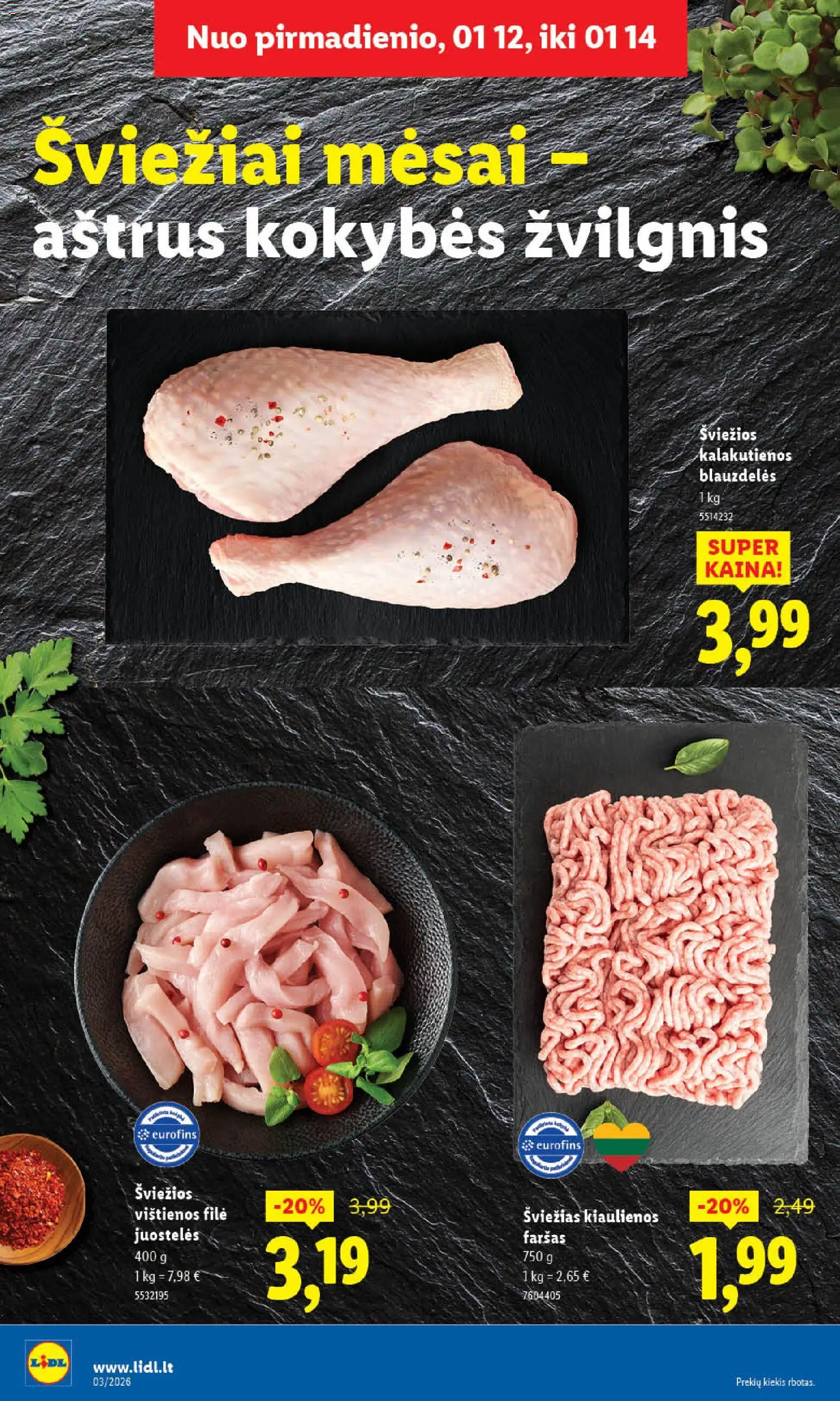 LIDL akcijos nuo 12.01.2026 | Puslapis: 10 | Prekių: Vištienos, Kiaulienos