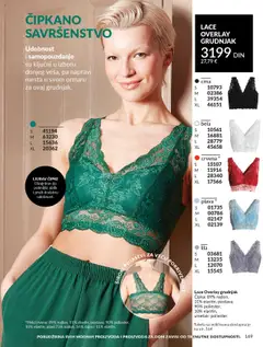 LACE OVERLAY GRUDNJAK, Čipka: 89% najlon, 11% elastin, postava: 90% poliester, 10% elastin, umetak: poliester. - pregled AVON kataloga - važi od 01.10.2025 | Strana: 169 | Proizvode: Grudnjak