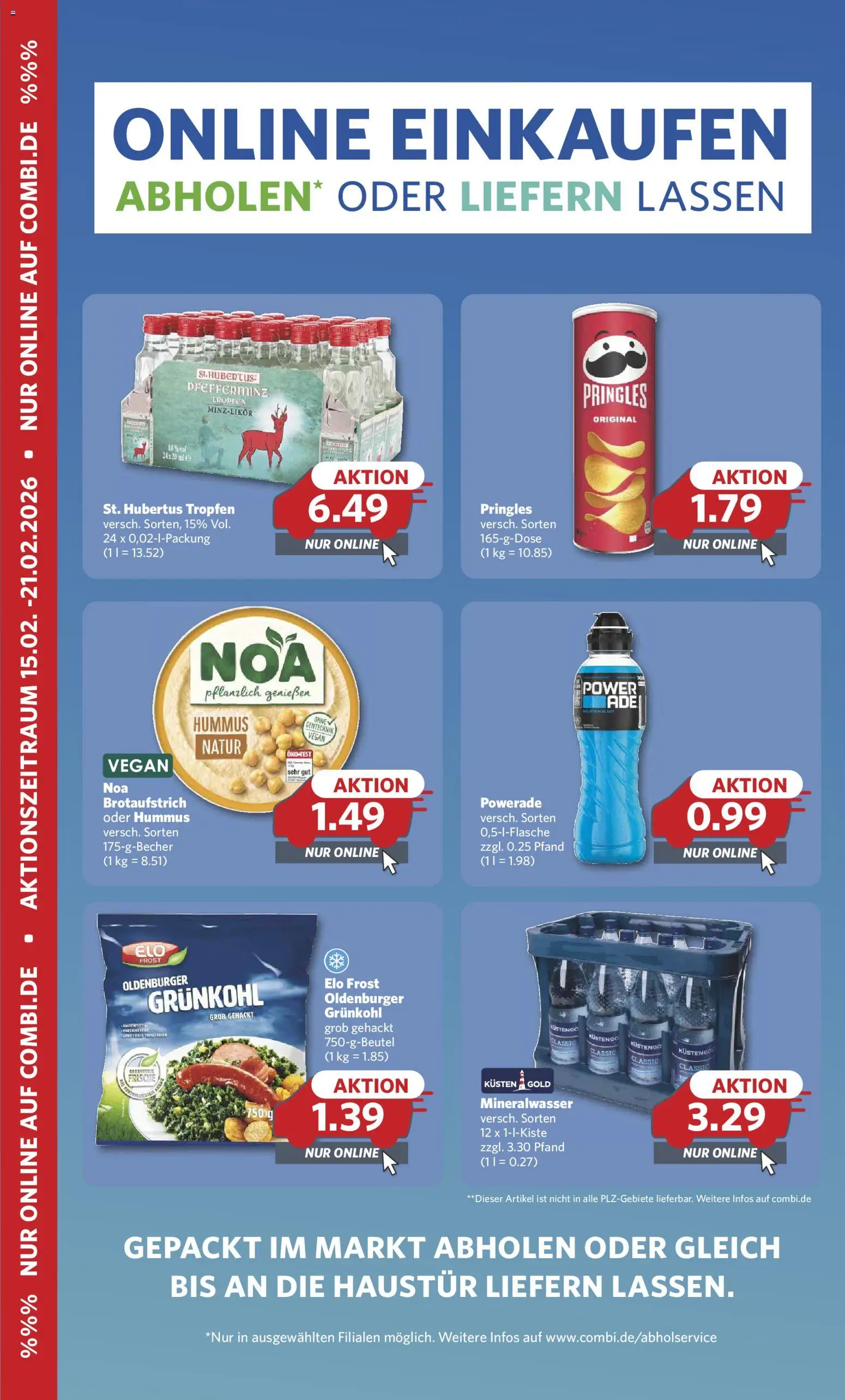 Combi Prospekt 	 – gültig ab 16.02.2026 | Seite: 28 | Produkte: Mineralwasser, Powerade, Pringles, Hubertus tropfen