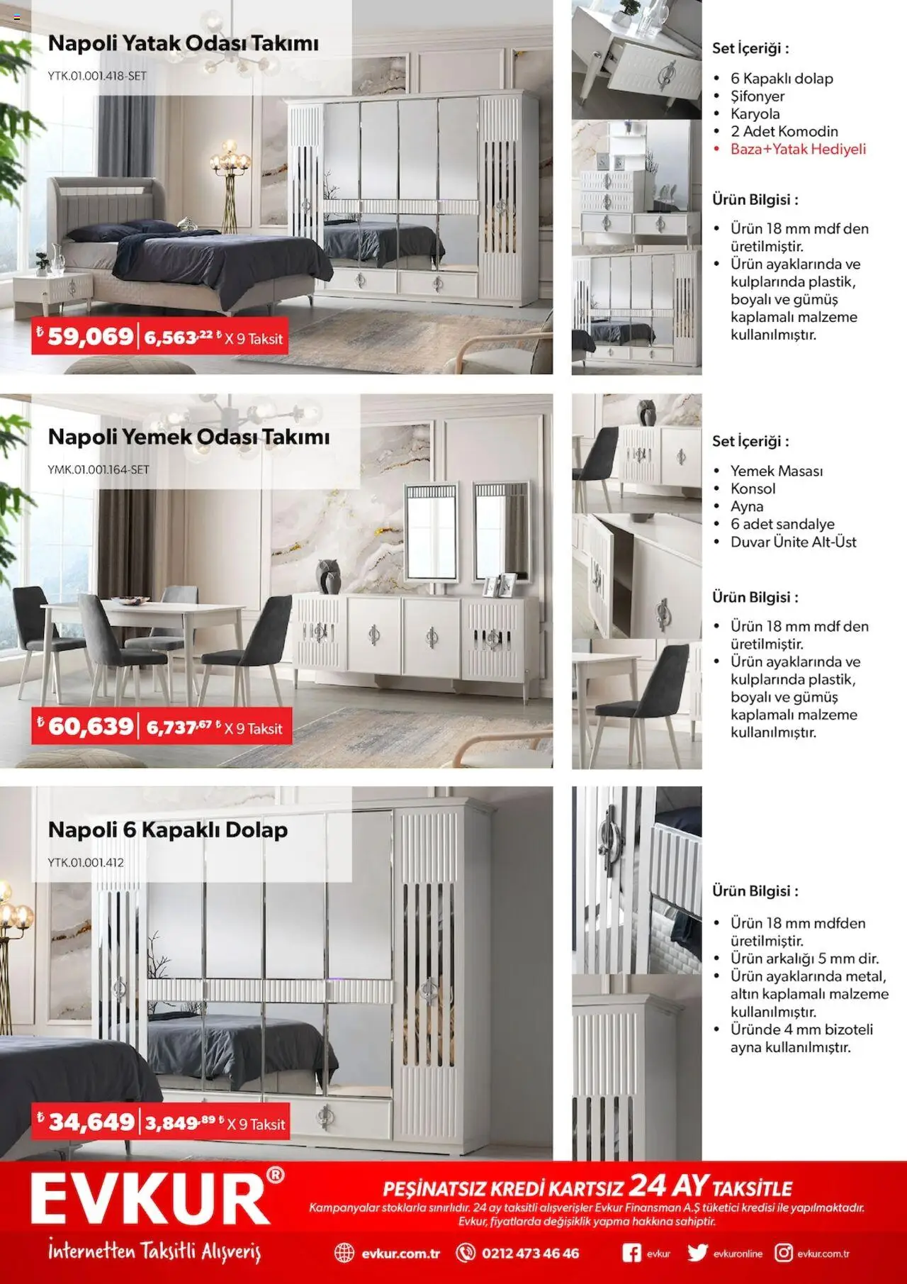 Evkur Katalog - 06.10.2025 tarihinden itibaren geçerlidir | Sayfa: 3 | Ürünler: Yatak, Komodin, Şifonyer, Yemek odası takımı