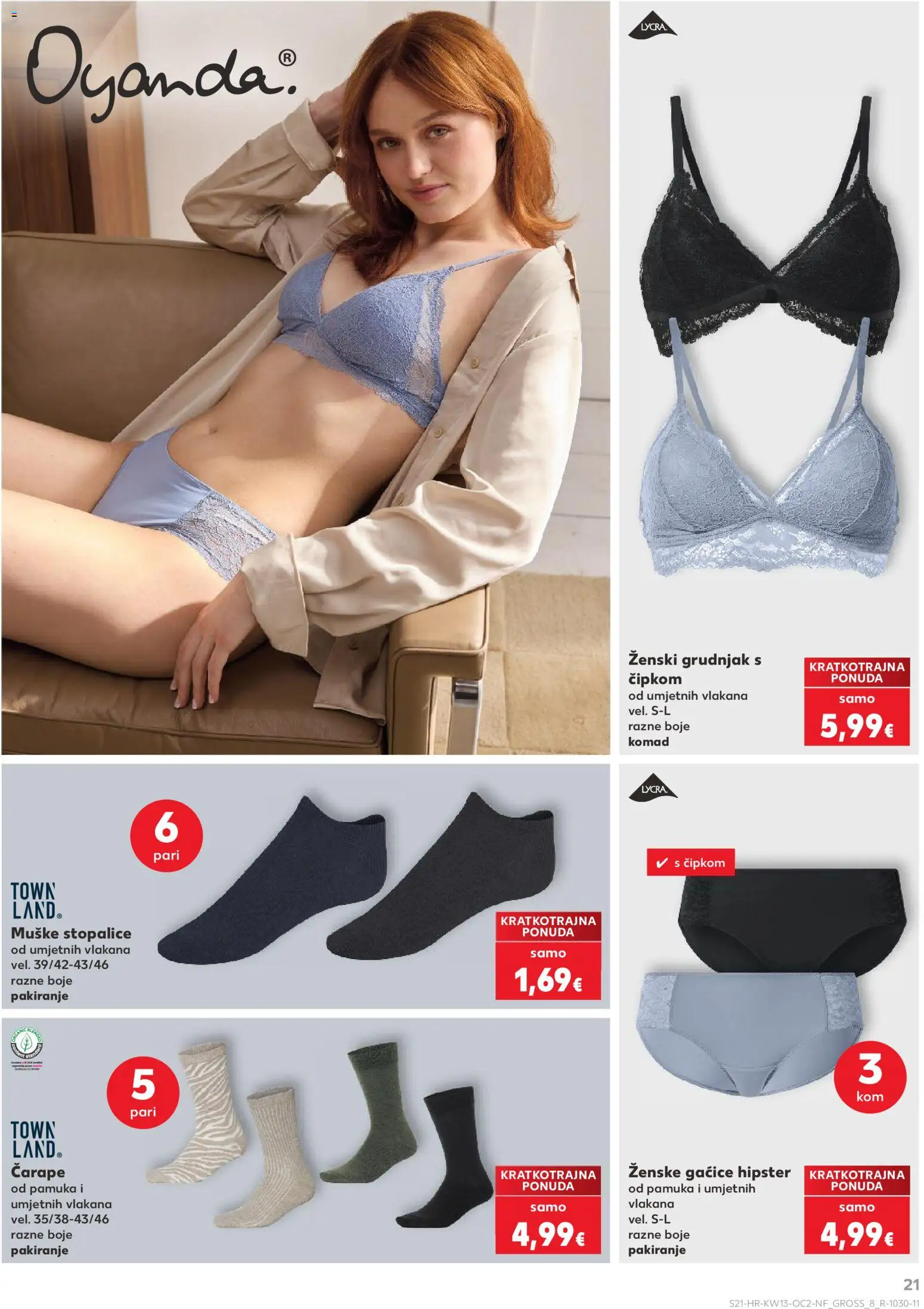Kaufland katalog | vrijedi od 25.03.2026 | Stranica: 21 | Proizvodi: Gaćice, Grudnjak, Čarape