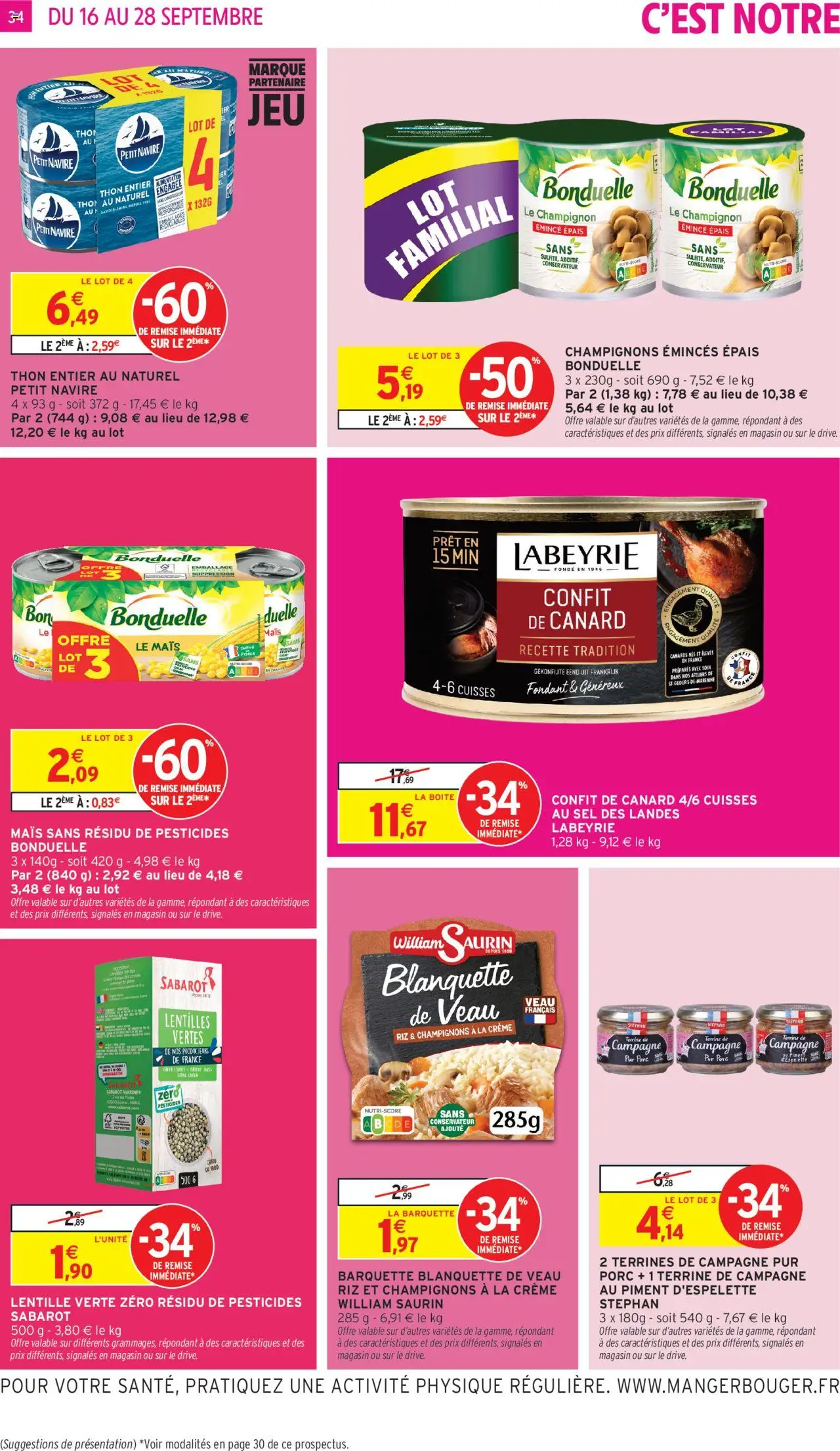  | Page: 34 | Produits: Mais, Sel, Thon, Lentille