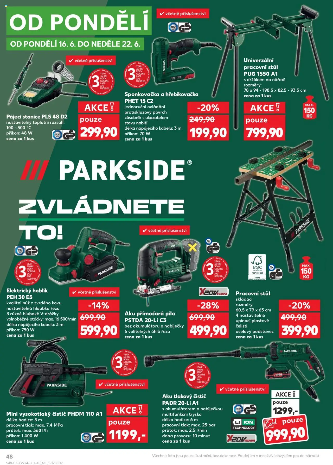 Kaufland leták od 11.06.2025 | Strana: 48 | Produkty: Elektrický hoblík, Zásobník, Hoblík, Tlakový čistič