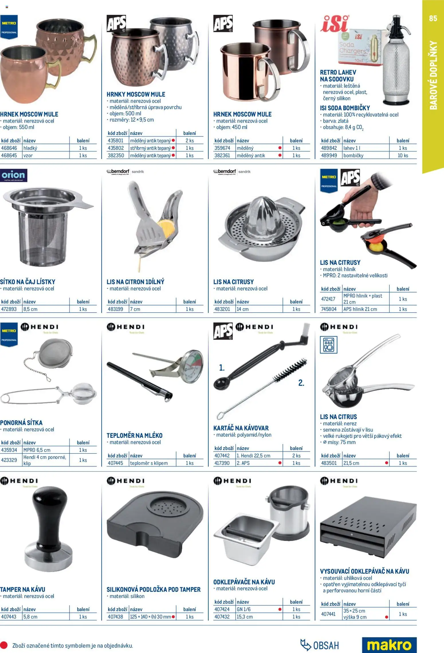 Makro leták - Gastro vybavení a zařízení od 01.02.2026 | Strana: 85 | Produkty: Hrnky, Teploměr, Semena, Silikon