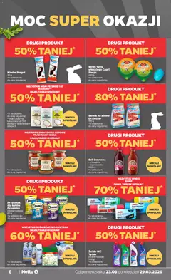 Pogląd oferty "Netto gazetka od poniedziałku spożywcza" - ważna od 23.03.2026 | Strona: 6 | Produkty: Serek, Odświeżacze powietrza, Sok, Dania gotowe