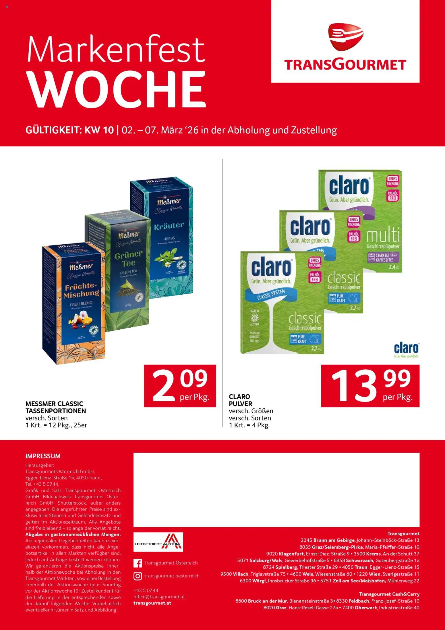 Transgourmet Markenfestwoche gültig ab 02.03.2026 | Seite: 12 | Produkte: Kaffee, Tee