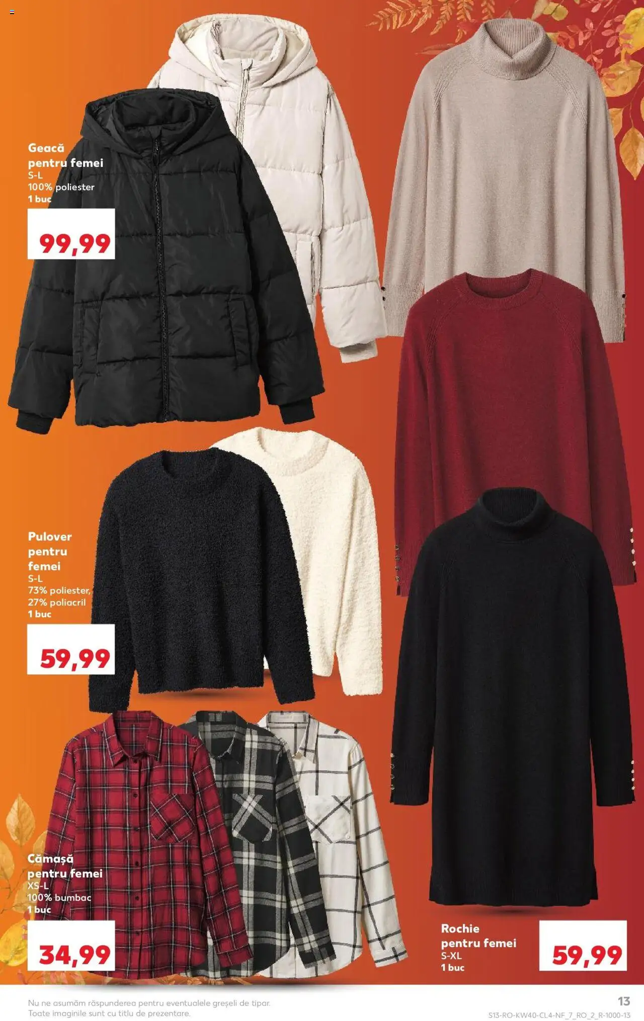 Noul catalog Kaufland – valabil de la 01.10.2025 | Pagină: 13 | Produse: Rochie, Pulover, Geacă