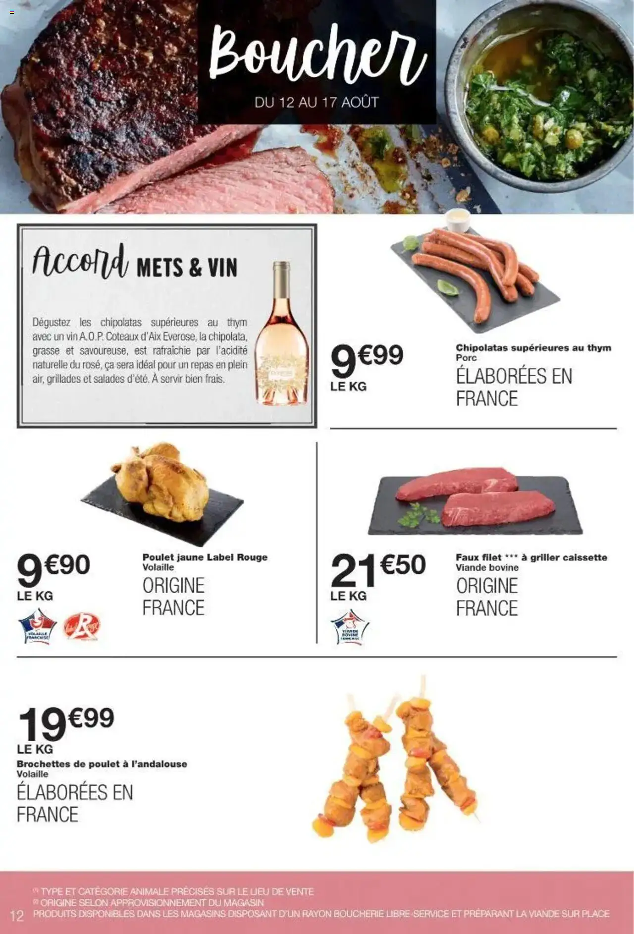  | Page: 12 | Produits: Volaille, Vin, Porc, Viande bovine
