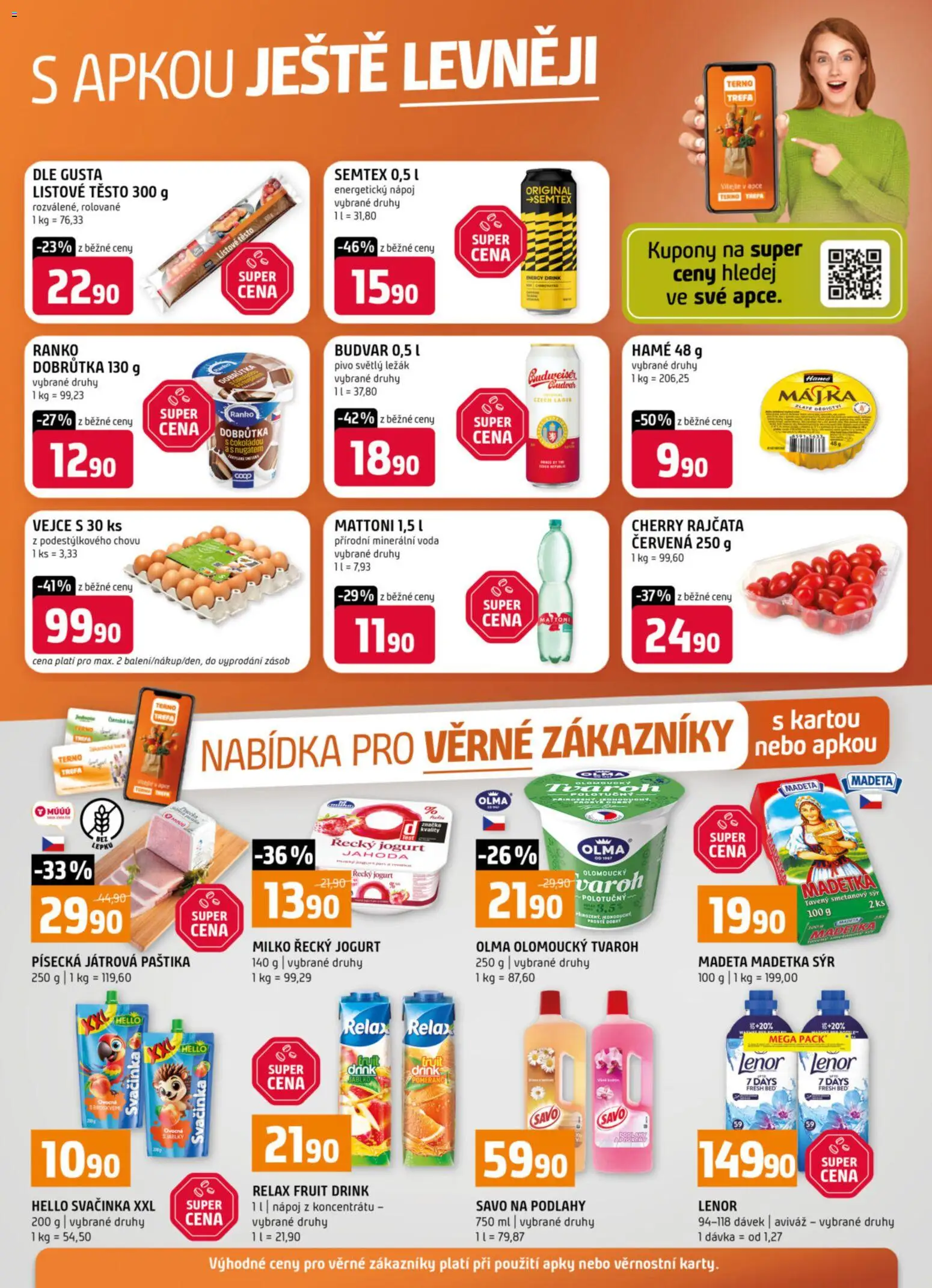 Terno leták - Bechyně, České Budějovice, Hradec Králové, Olomouc, Třeboň, Trhové Sviny, Týn nad Vltavou od 12.11.2025 | Strana: 20 | Produkty: Pivo, Tvaroh, Energetický nápoj, Paštika