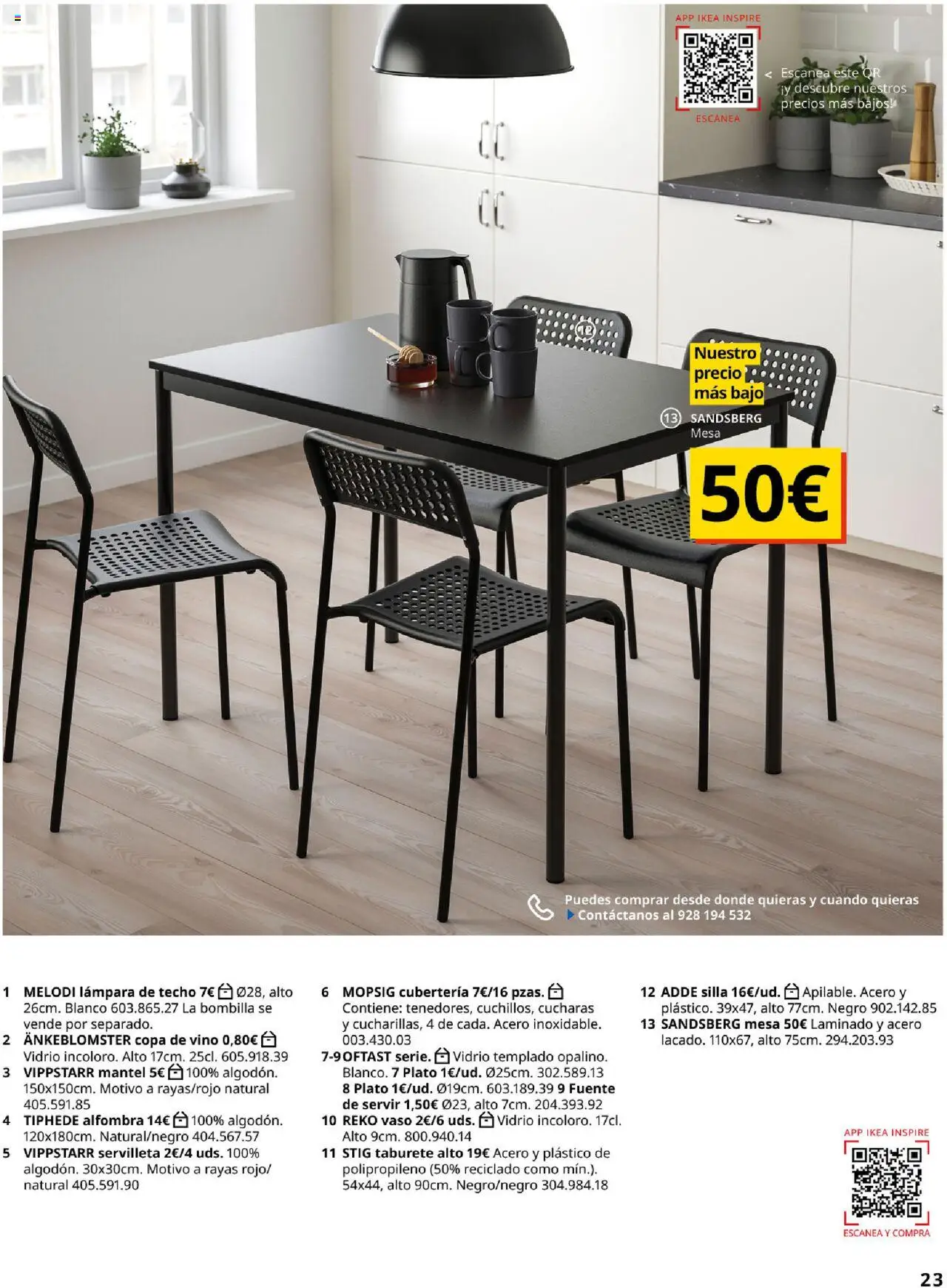 Catálogo IKEA Comedores │ válido desde el 04.02.2025 | Página: 23 | Productos: Lámpara de techo, Vino, Mesa, Silla
