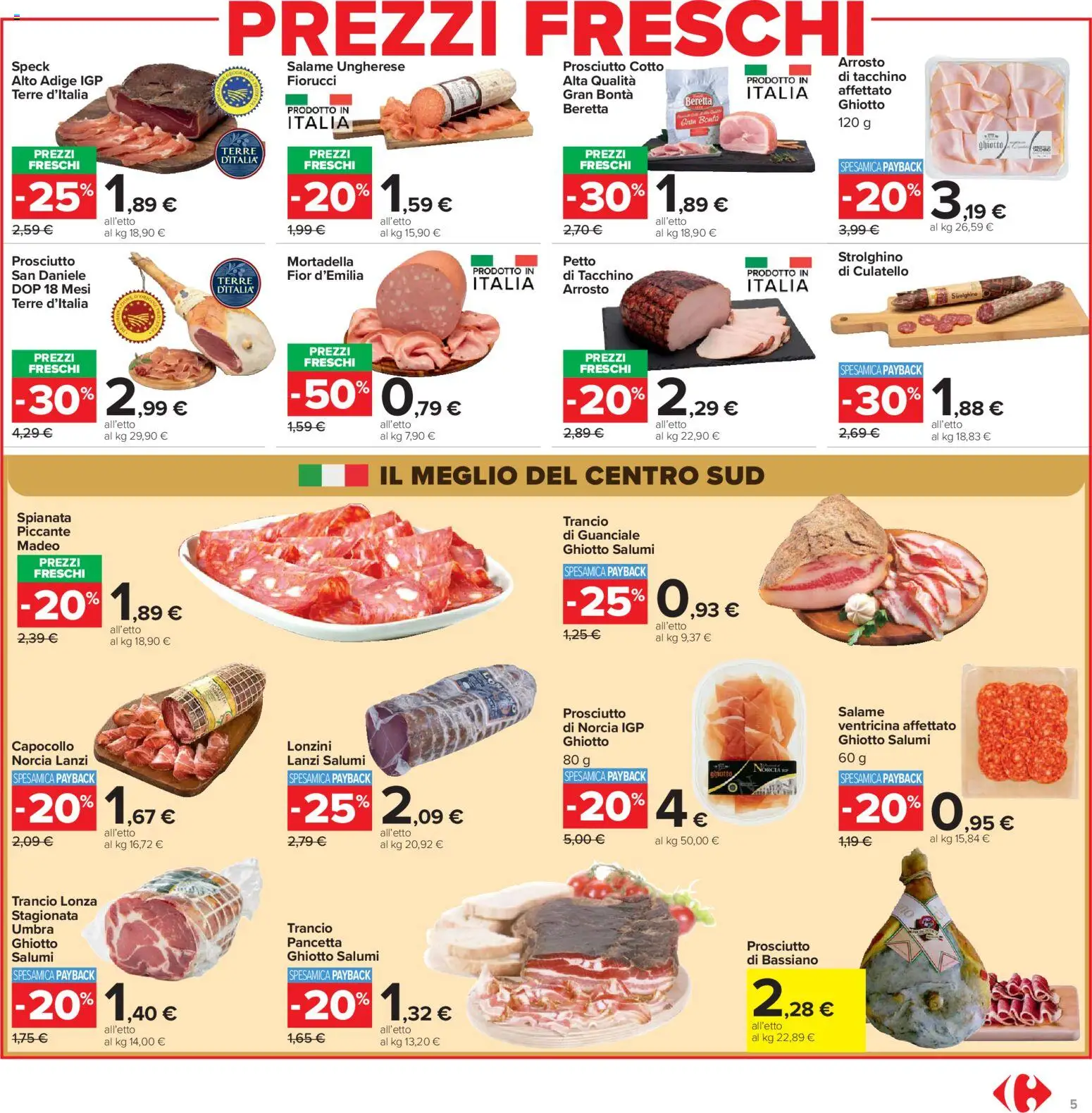 Volantino Carrefour del 02.03.2026 | Pagina: 5 | Prodotti: Speck, Tacchino, Mortadella, Guanciale