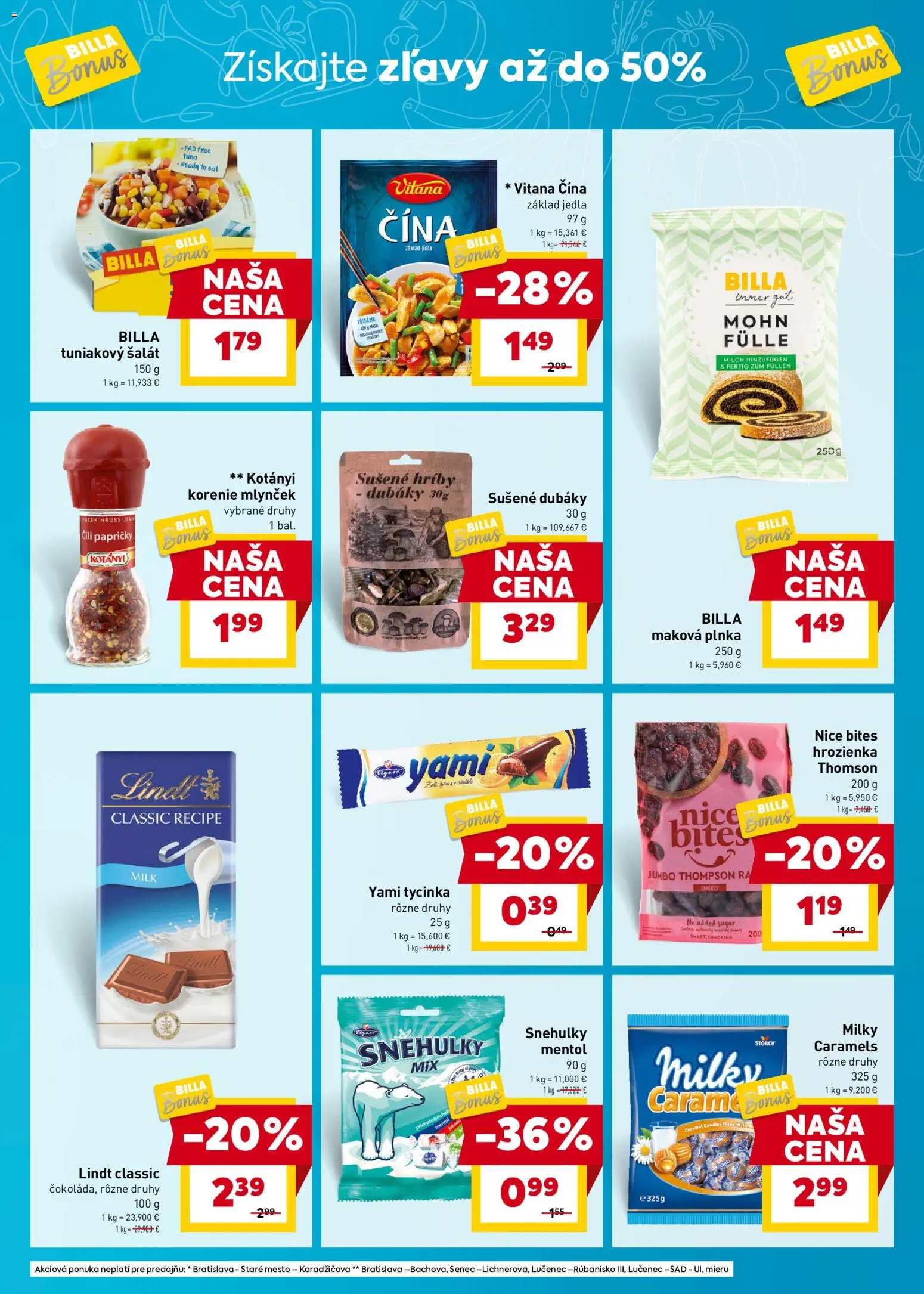 Nové Billa akcie – leták je platný od 10.12.2025 | Strana: 5 | Produkty: Šalát, Hrozienka, Korenie, Mlynček