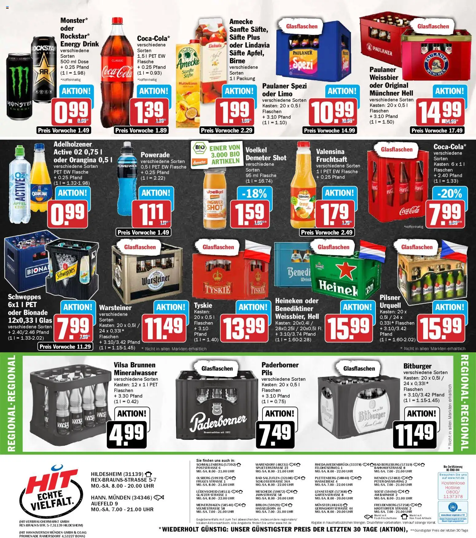 HIT Prospekt 	 – gültig ab 02.03.2026 | Seite: 19 | Produkte: Tyskie, Coca cola, Paulaner spezi, Bad