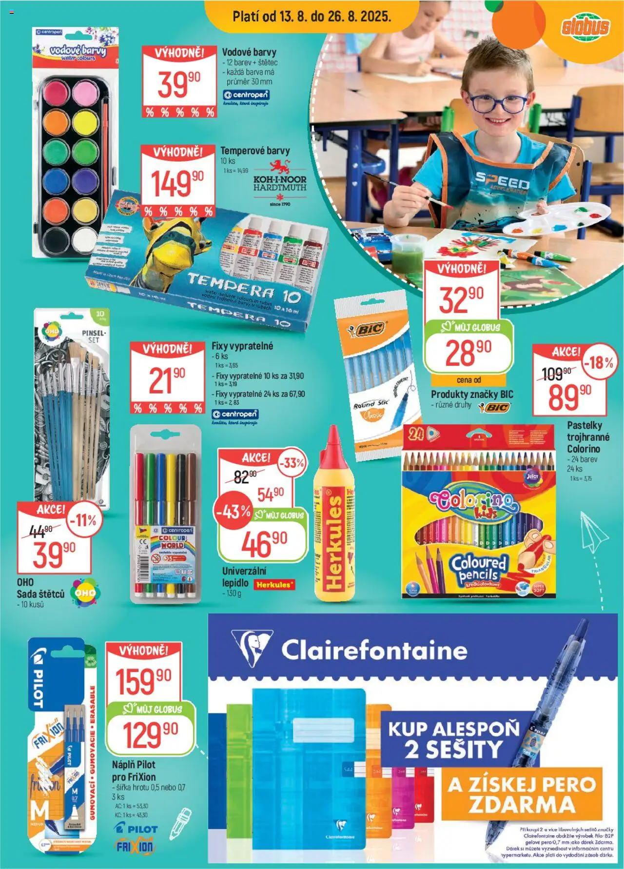 Globus leták od 13.08.2025 | Strana: 15 | Produkty: Pastelky, Globus, Pero, Štětec
