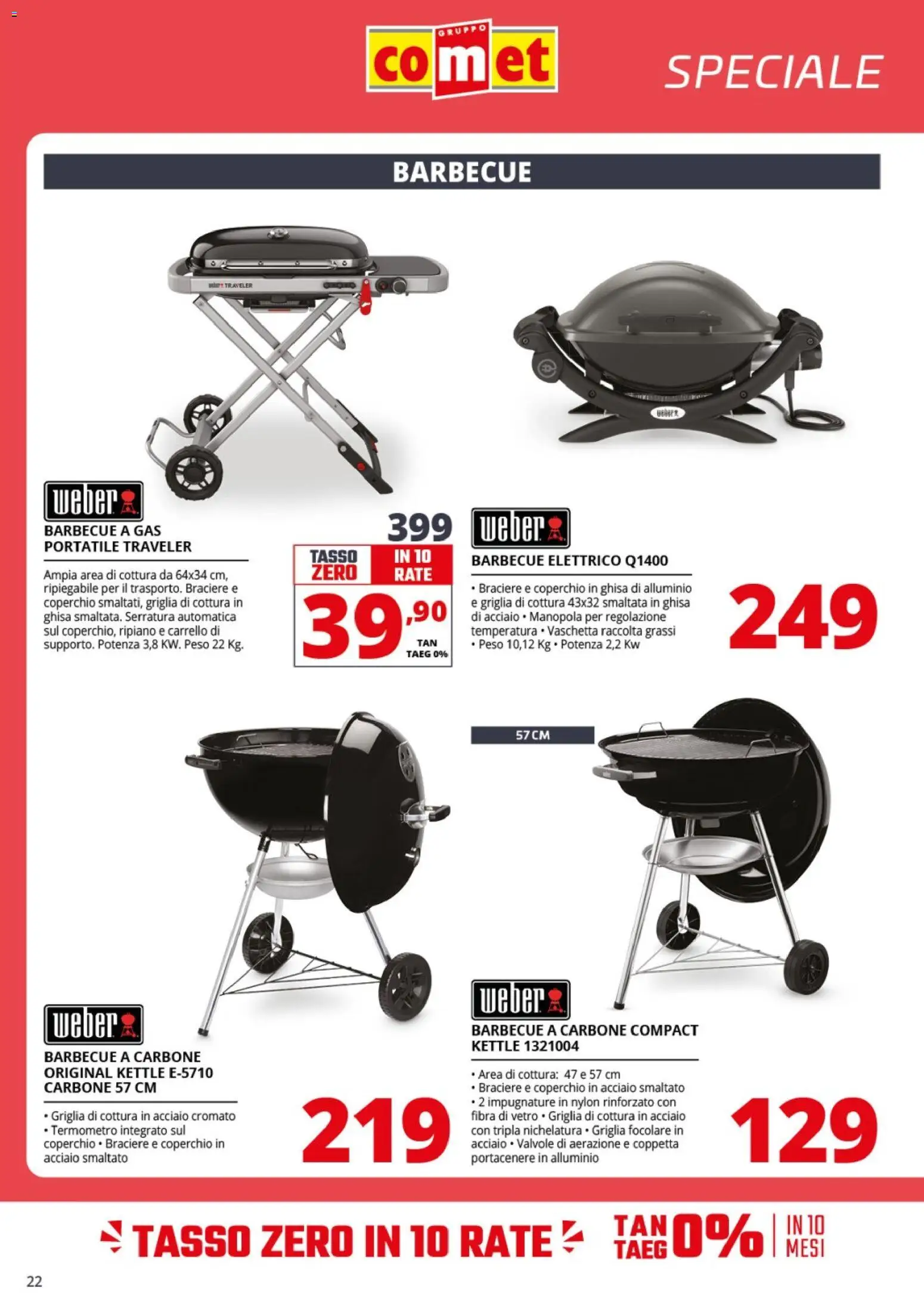 Volantino Comet del 10.04.2026 | Pagina: 22 | Prodotti: Ripiano, Barbecue, Carrello, Alluminio