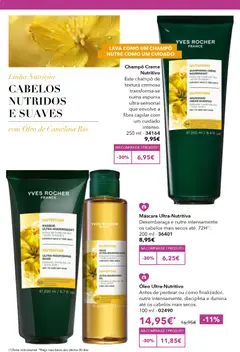 Pré-visualização Champô Creme Nutritivo, Este champô de textura cremosa transforma-se numa espuma ultra-sensorial que envolve a fibra capilar com um cuidado intenso. 250 ml - 34164 válido de 31.03.2026 | Página: 10 | Produtos: Shampoo, Óleo, Creme