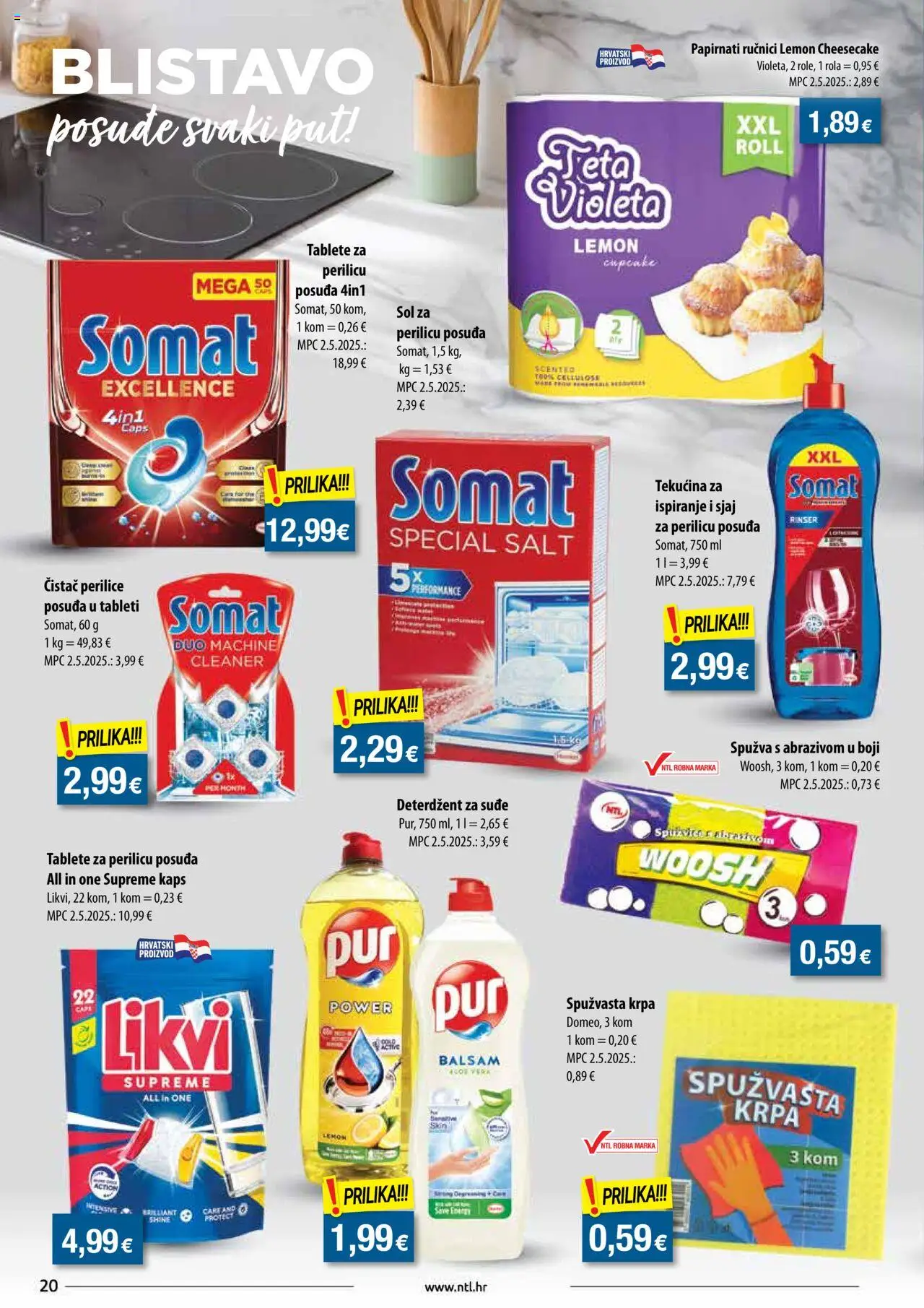 NTL katalog | vrijedi od 13.08.2025 | Stranica: 20 | Proizvodi: Feta, Spužva, Papirnati ručnici, Violeta