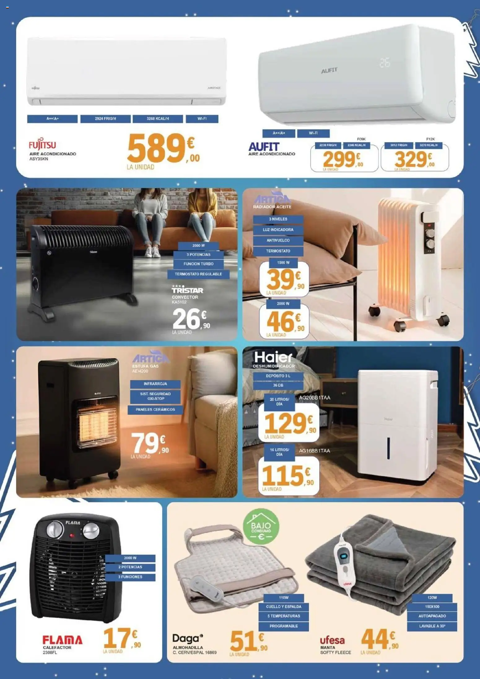 E.Leclerc folleto │ válido desde el 01.12.2025 | Página: 7 | Productos: Aceite, Manta, Aire acondicionado, Radiador