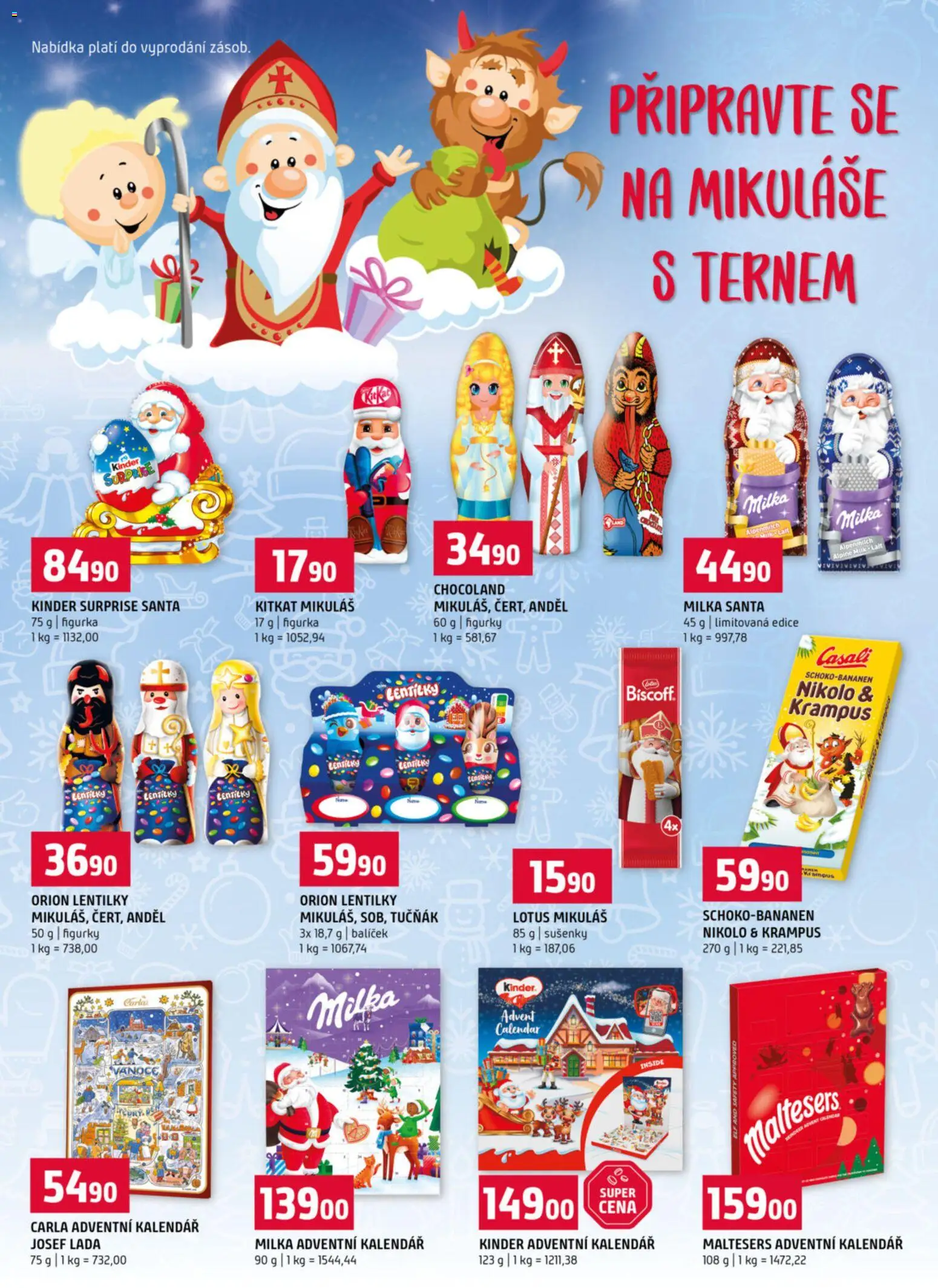 Terno leták od 29.10.2025 | Strana: 16 | Produkty: Milka, Kalendář, Kinder, Sušenky