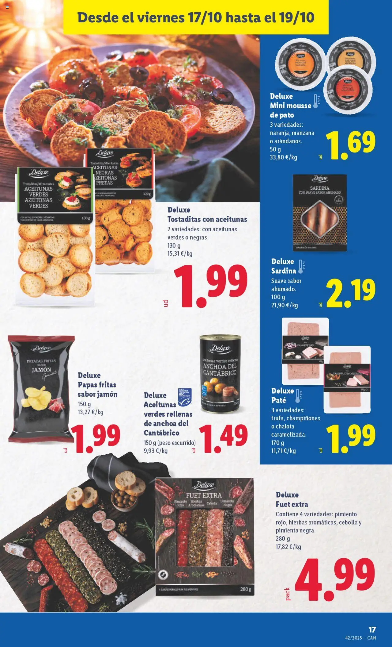 Lidl - Canarias │ válido desde el 13.10.2025 | Página: 27 | Productos: Jamón, Κάδος απορρυμάτων, Papas fritas, Anchoa
