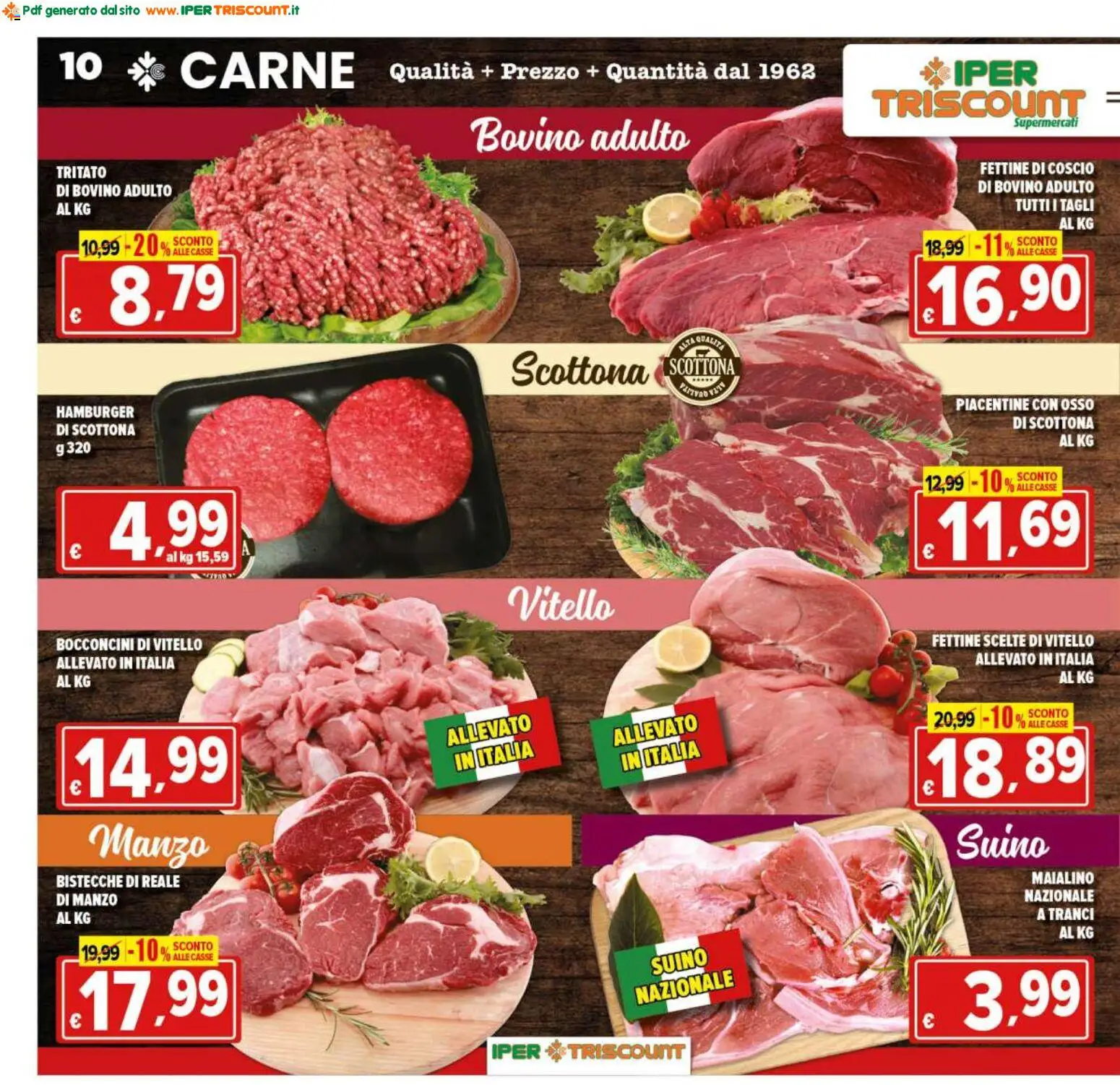 Volantino Ipertriscount del 06.03.2026 | Pagina: 10 | Prodotti: Bovino, Manzo, Suino, Vitello