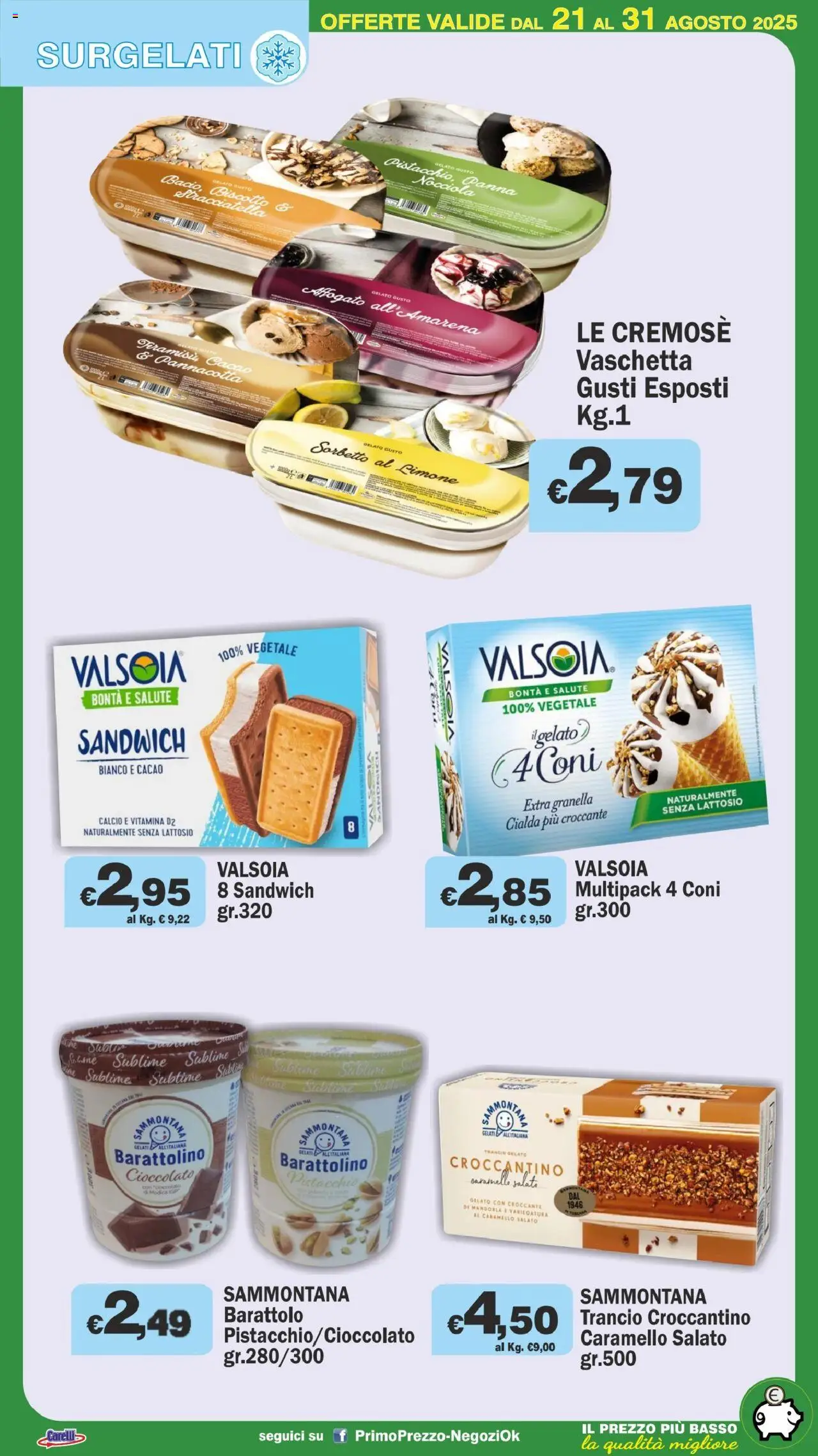 Volantino Primo Prezzo del 21.08.2025 | Pagina: 35 | Prodotti: Gelato, Sorbetto, Limone, Cacao