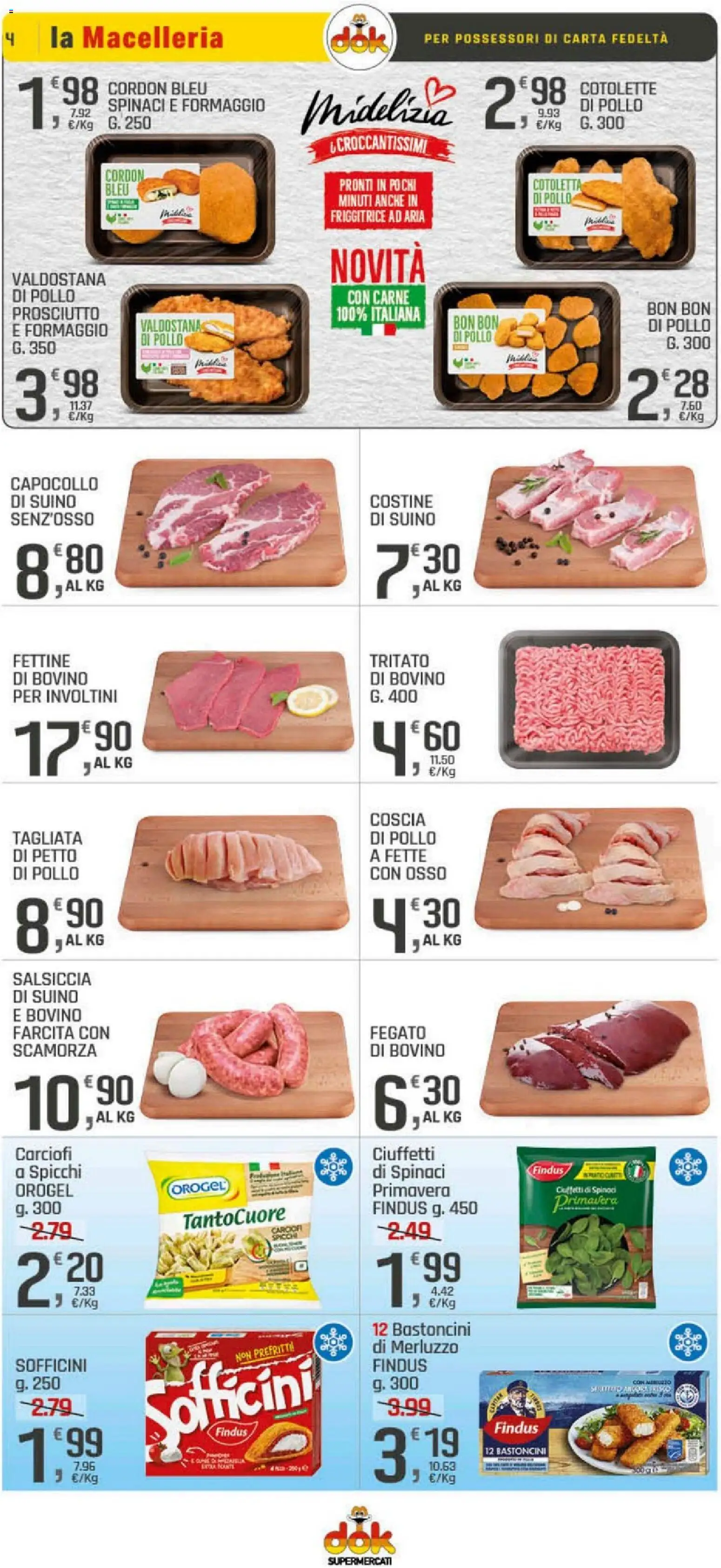 Volantino DOK del 20.11.2025 | Pagina: 4 | Prodotti: Petto di Pollo, Friggitrice ad aria, Salsiccia, Friggitrice