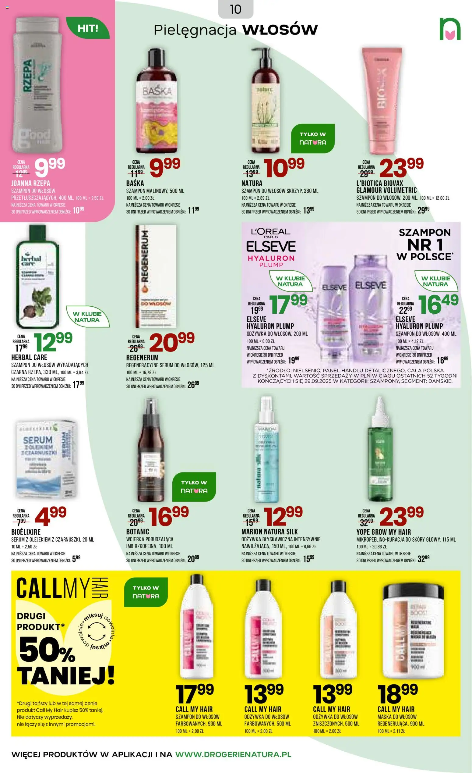 Drogerie Natura Gazetka od 20.01.2026 | Strona: 10 | Produkty: Szampon, Odżywka, Maska do włosów, Maska