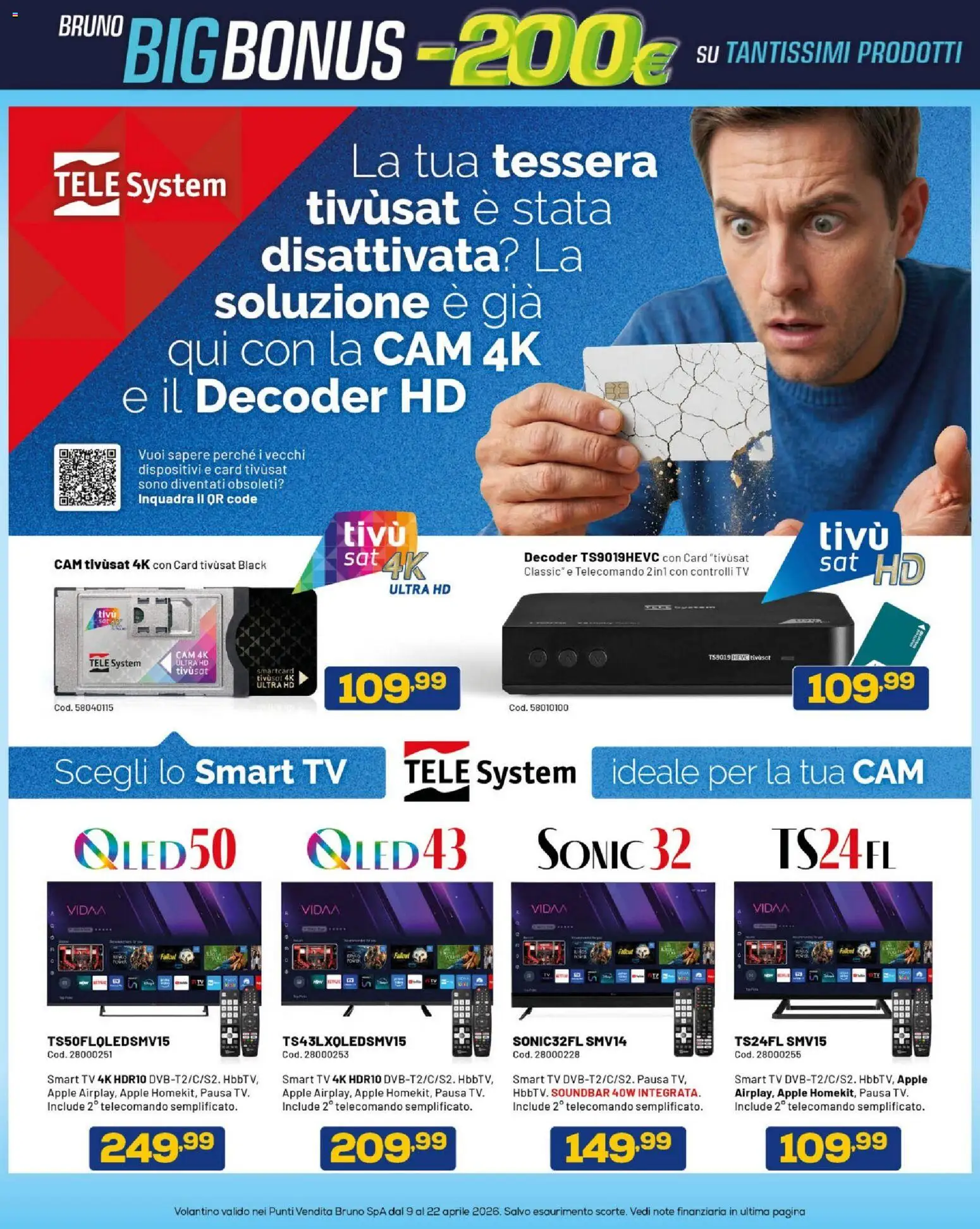 Volantino BRUNO del 09.04.2026 | Pagina: 7 | Prodotti: Telecomando, smart TV, Decoder, TV