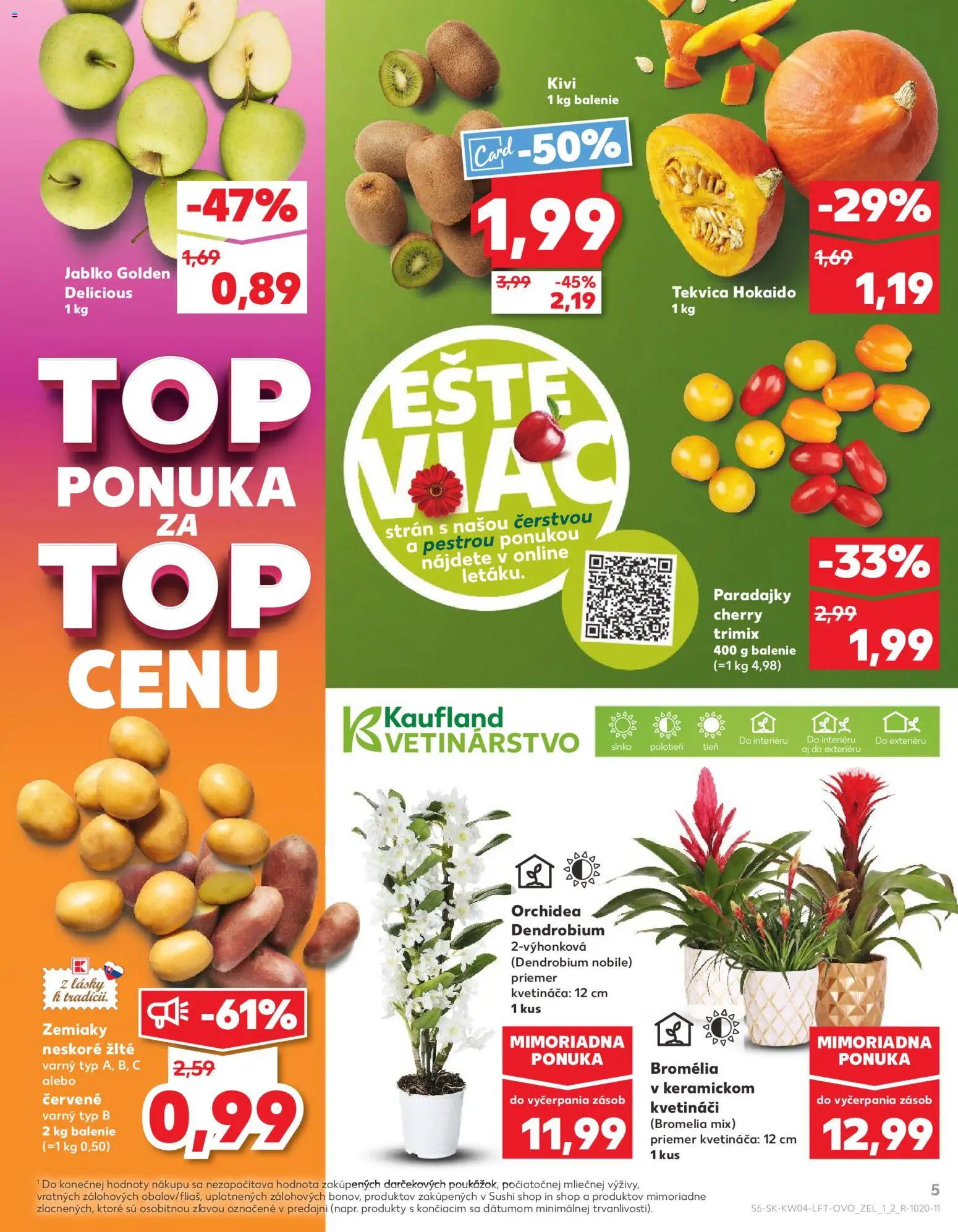 Nové Kaufland akcie – leták je platný od 22.01.2026 | Strana: 5 | Produkty: Paradajky, Apple, Kiwi, Zemiaky