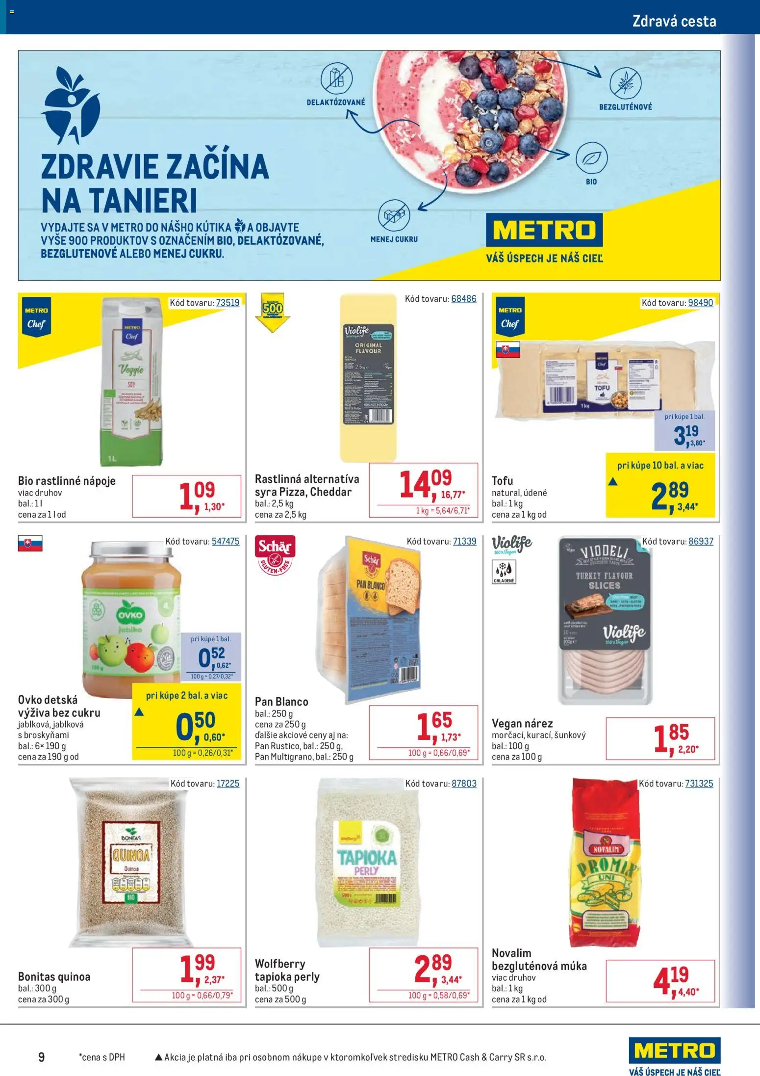Nové Metro akcie – leták je platný od 02.01.2026 | Strana: 9 | Produkty: Jablká, Tofu, Múka