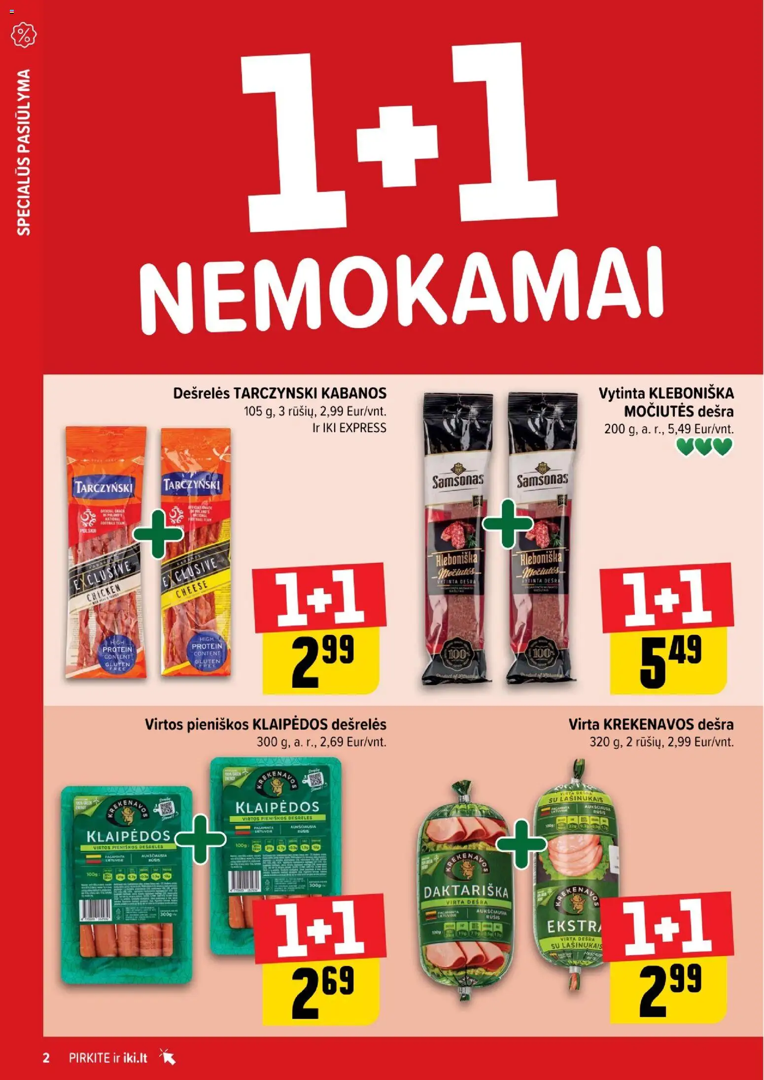 IKI akcijos nuo 26.01.2026 | Puslapis: 2 | Prekių: Dešrelės, Dešra