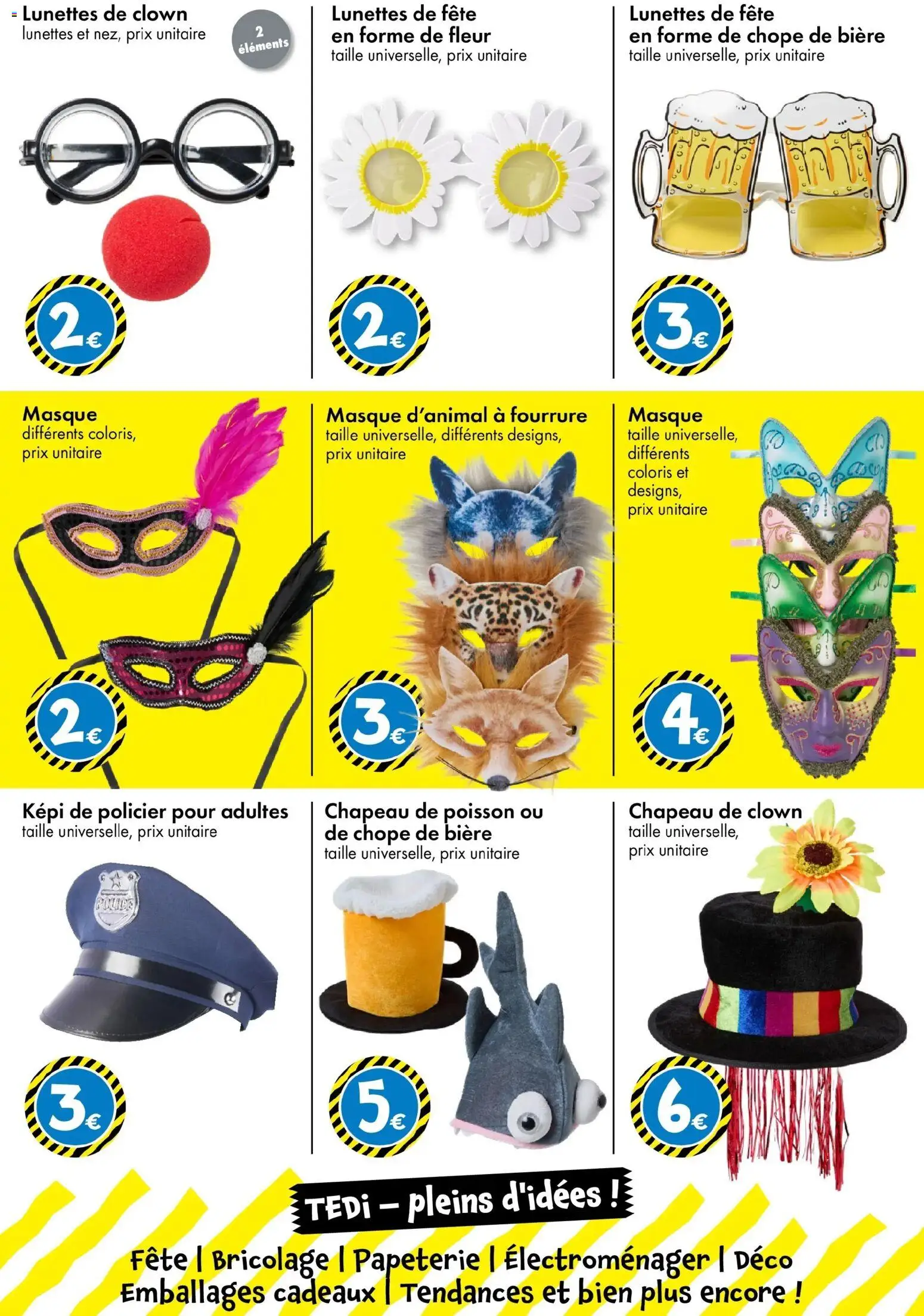 {H1} | Page: 5 | Produits: Masque, Bière, Chapeau, Lunettes