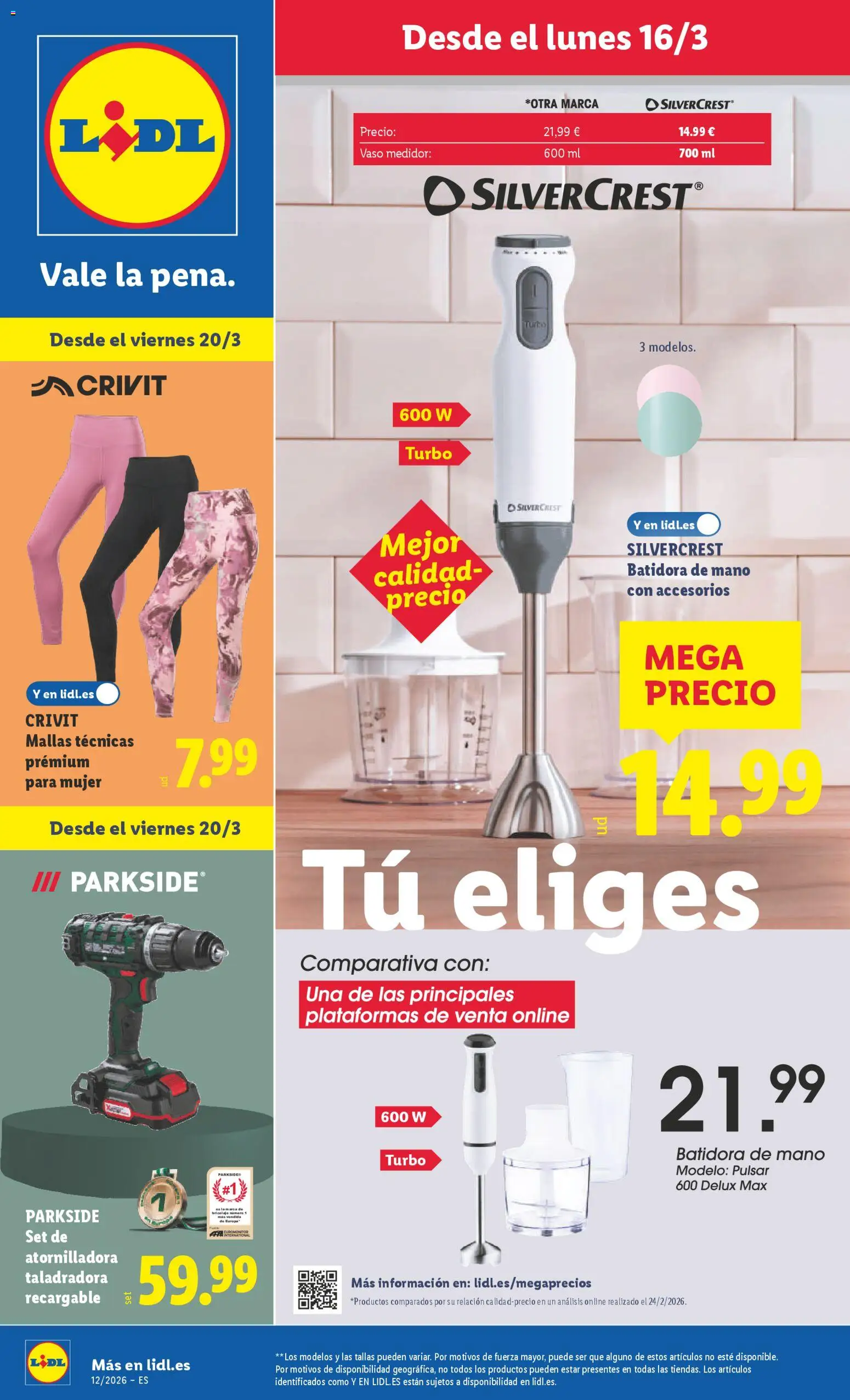 Lidl folleto de bazar │ válido desde el 16.03.2026 | Página: 1 | Productos: Batidora