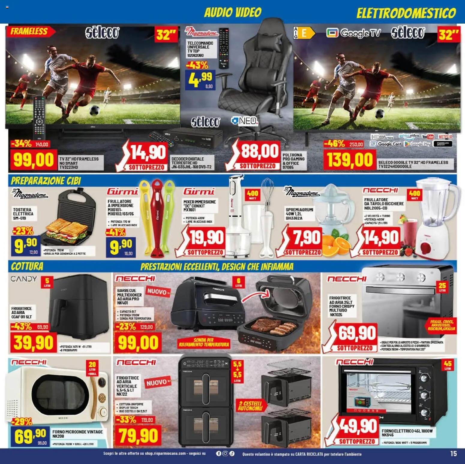 Volantino RisparmioCasa del 24.01.2026 | Pagina: 15 | Prodotti: Telecomando, Pollo, Top, Mixer